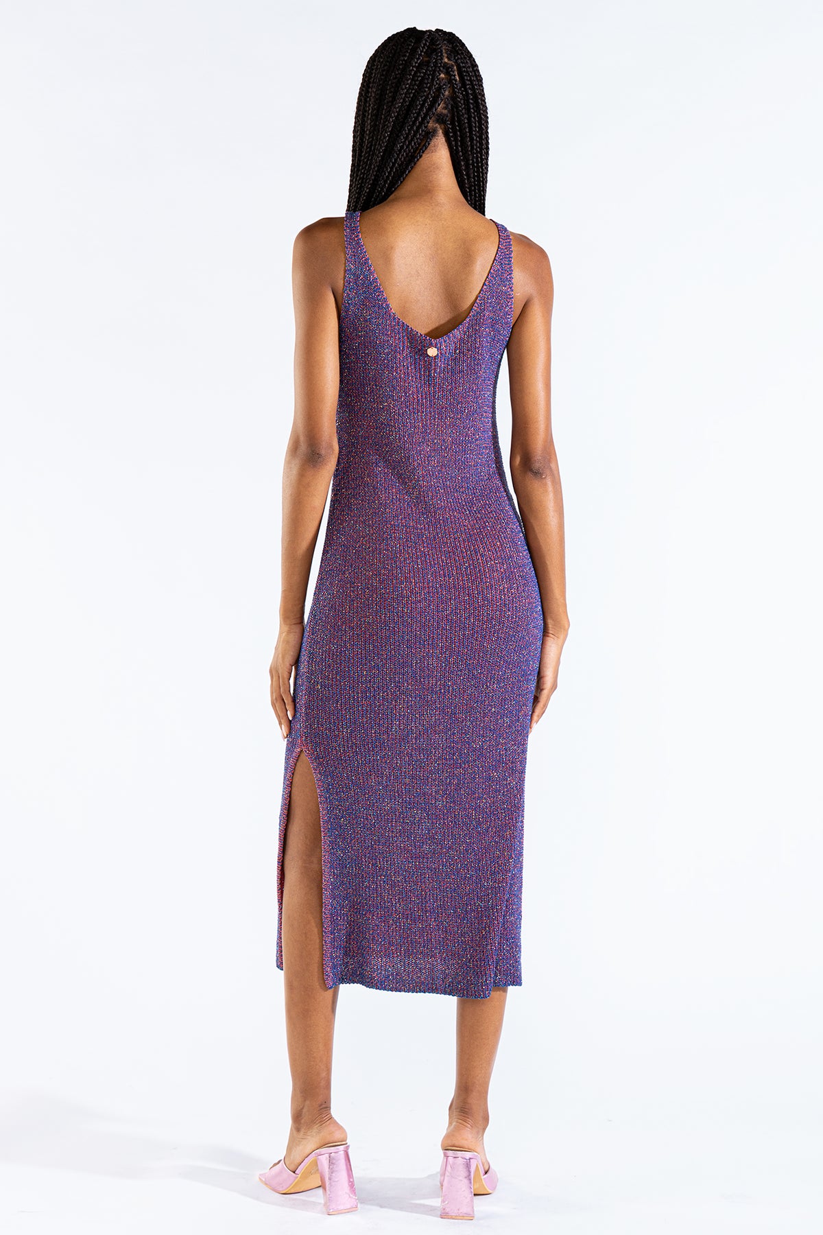 Vestido Eli Tejido Lurex Blueberry