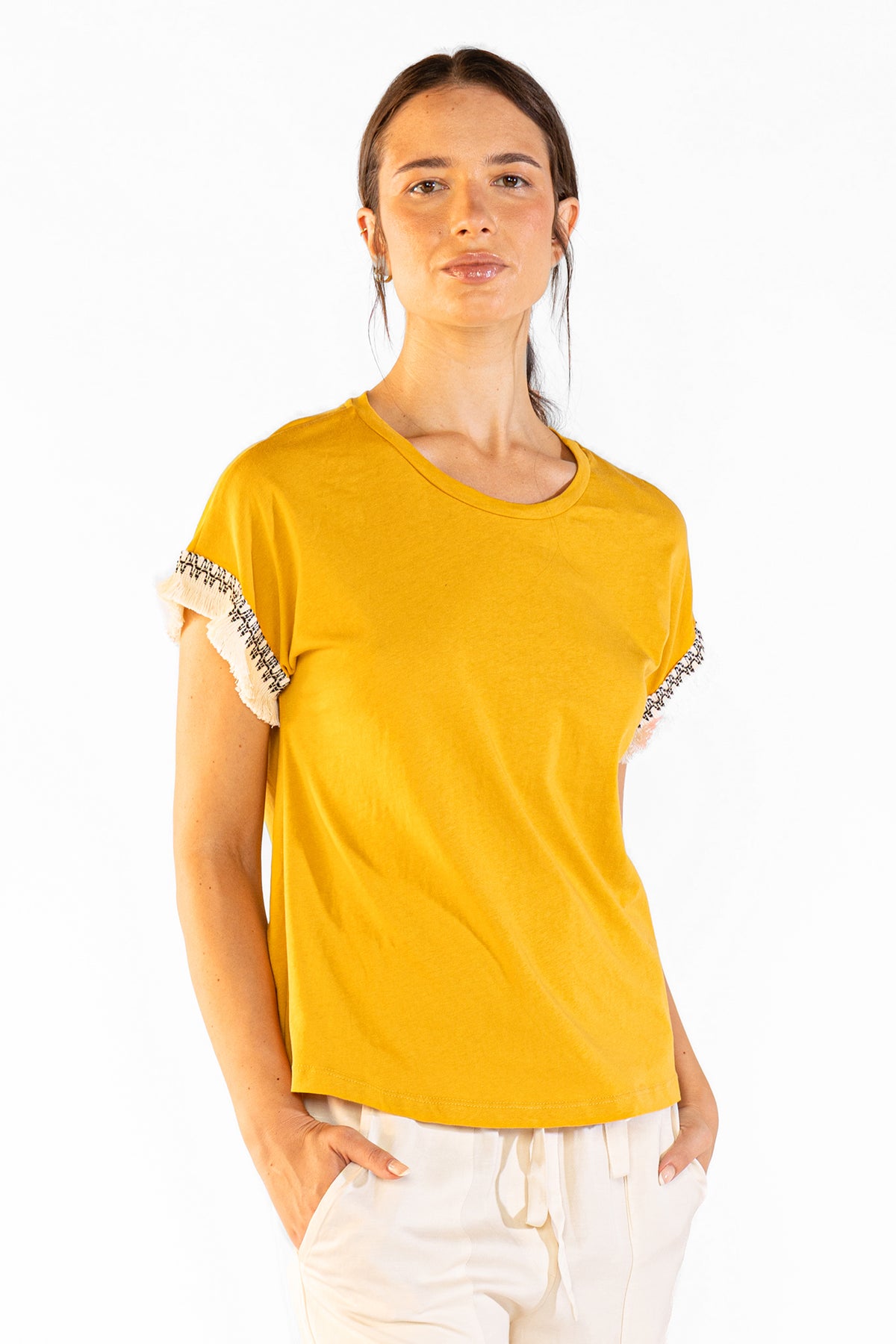 Fringes Tee en Camel
