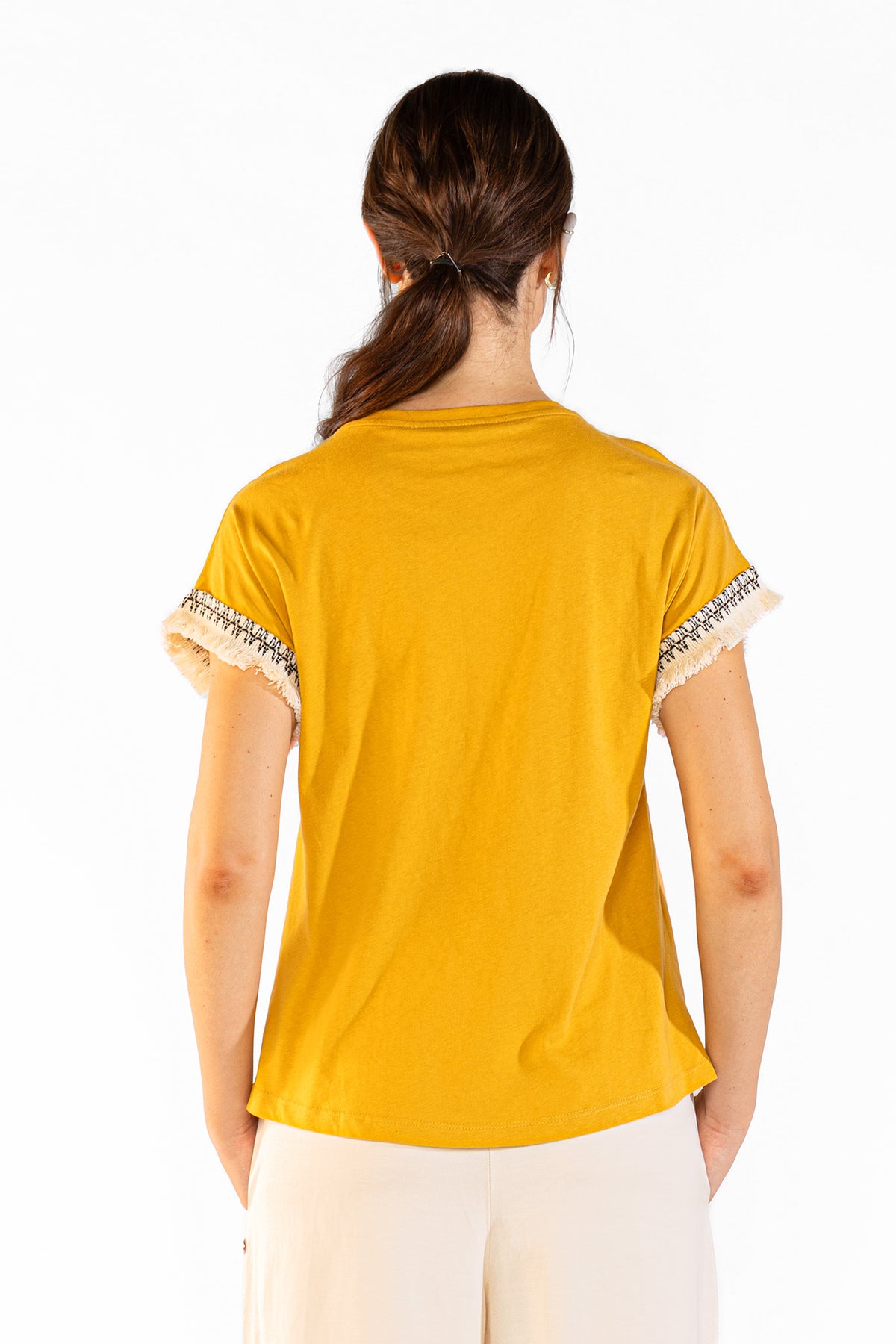 Fringes Tee en Camel