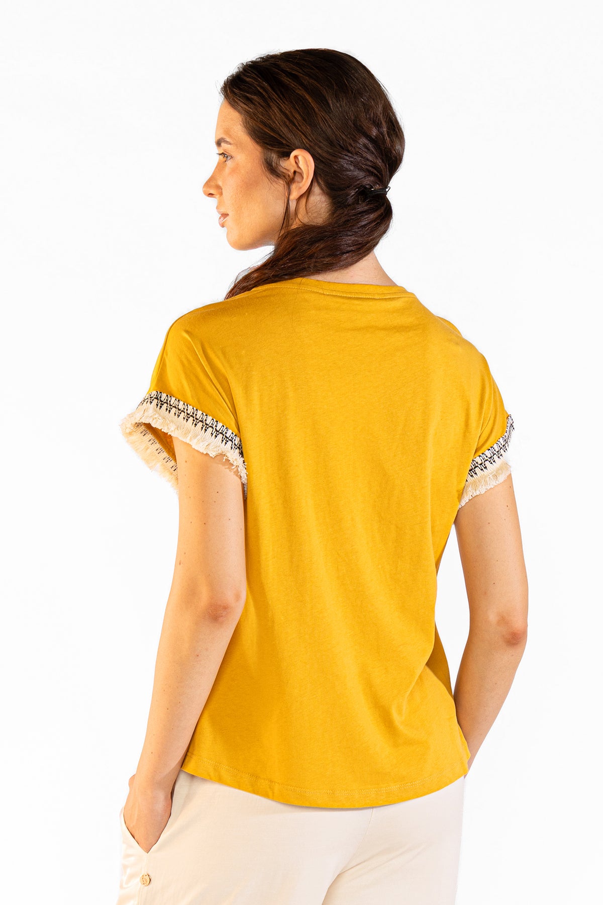 Fringes Tee en Camel