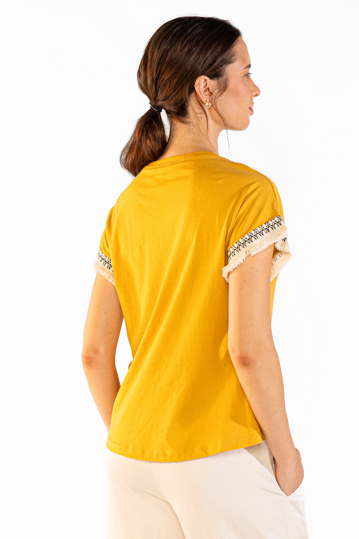 Fringes Tee en Camel