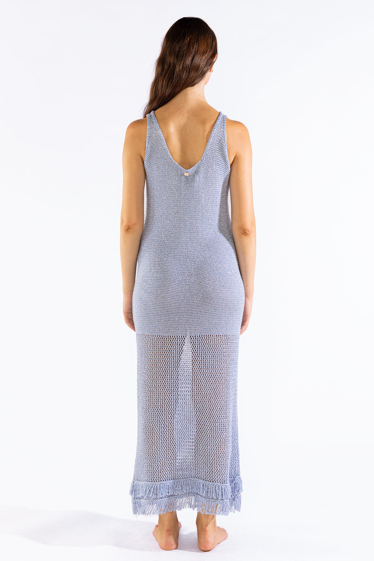 Vestido Fringes Azul Vestidos y Monos Polonio UY