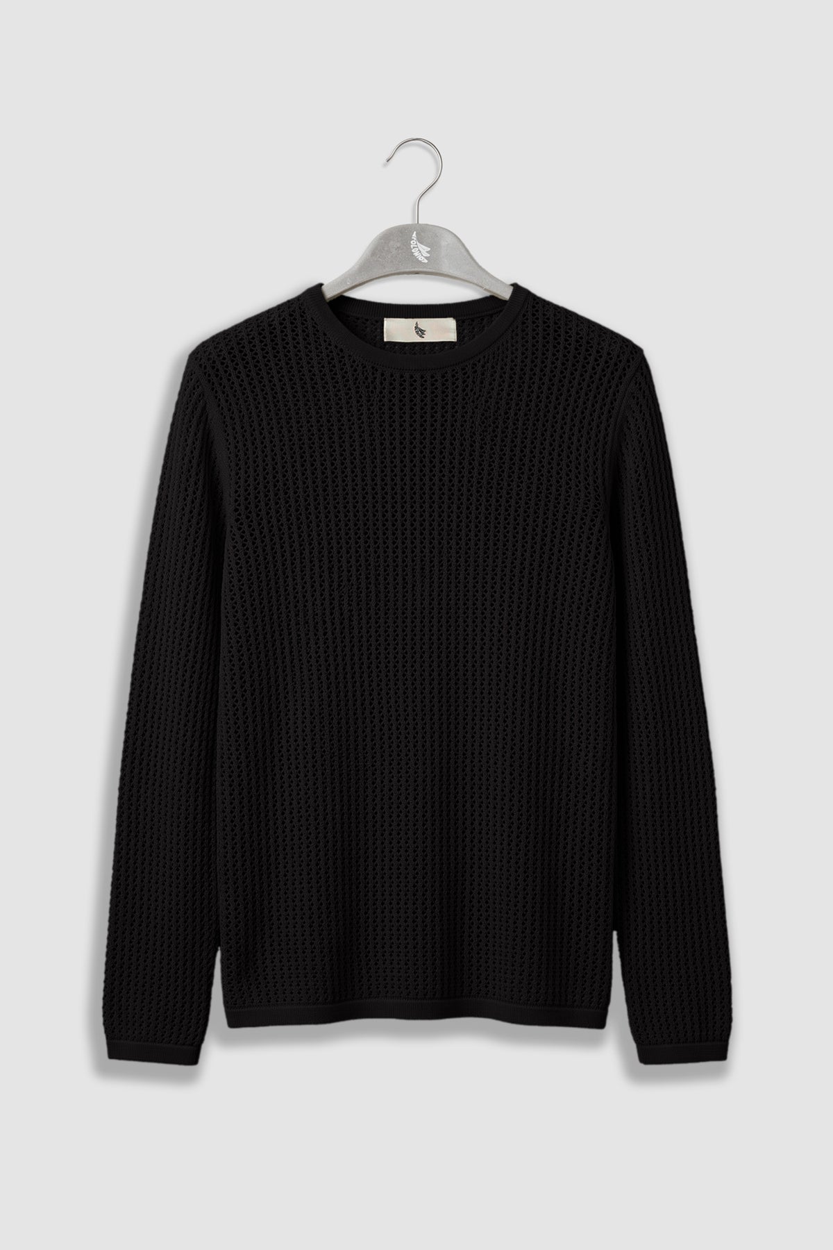 Long Sleeve Knitted Shirt Black Camisas Polonio UY