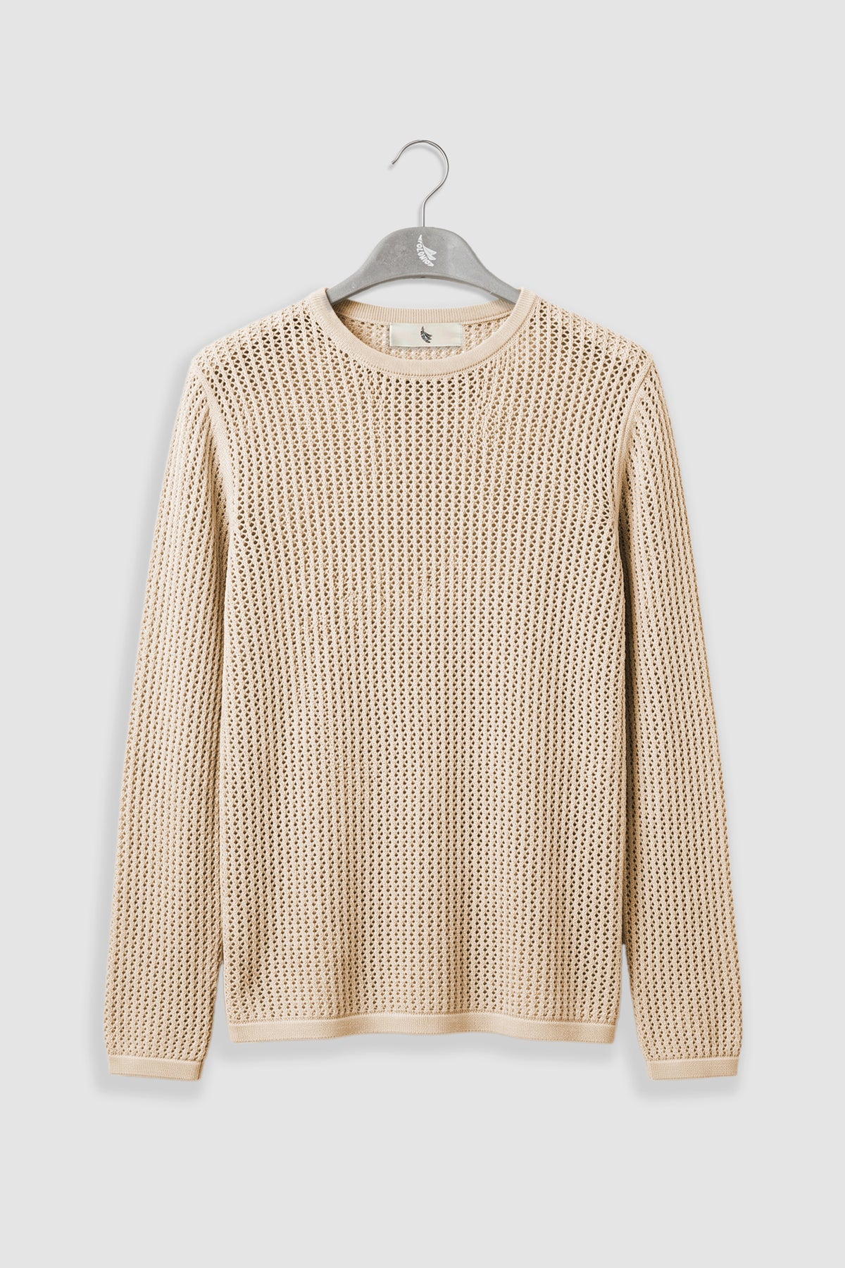 Long Sleeve Knitted Shirt Cream Camisas Polonio UY