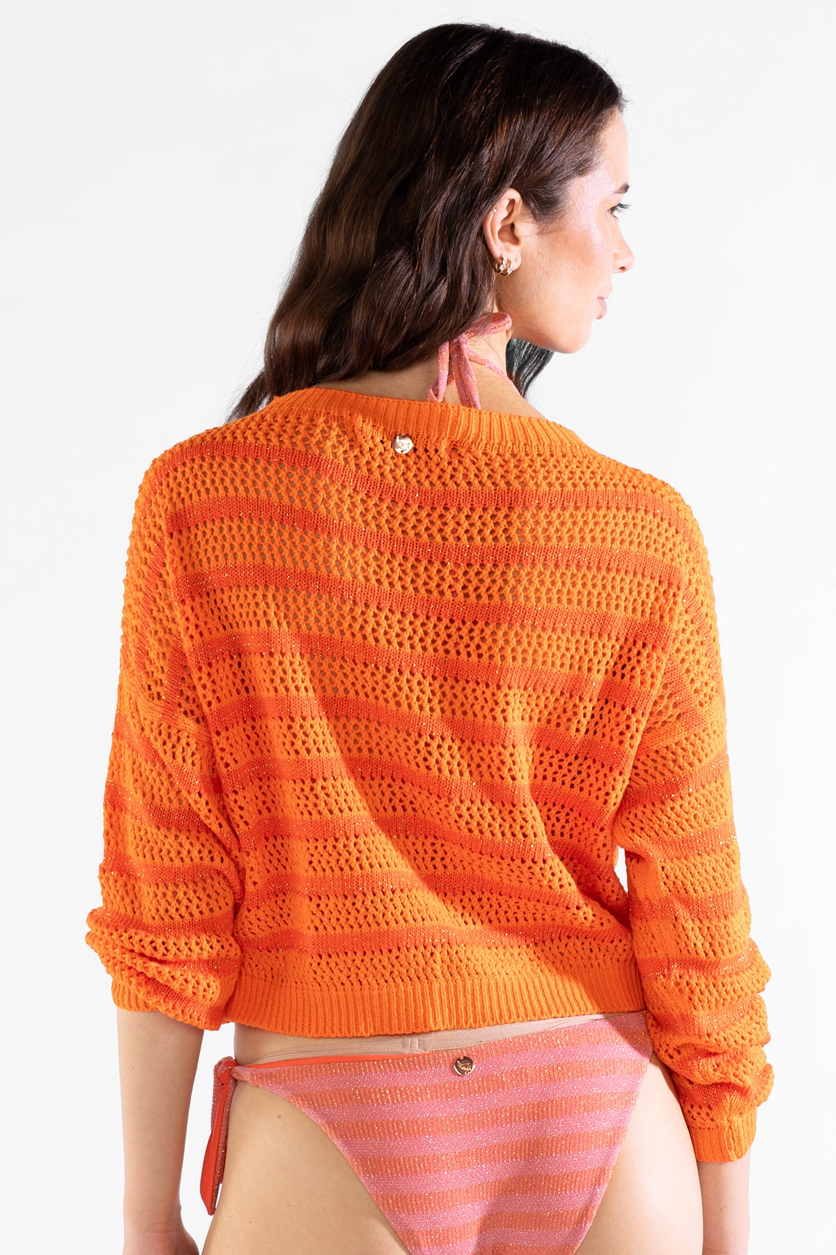 Mila Striped Sweater Berry Sweaters Polonio UY