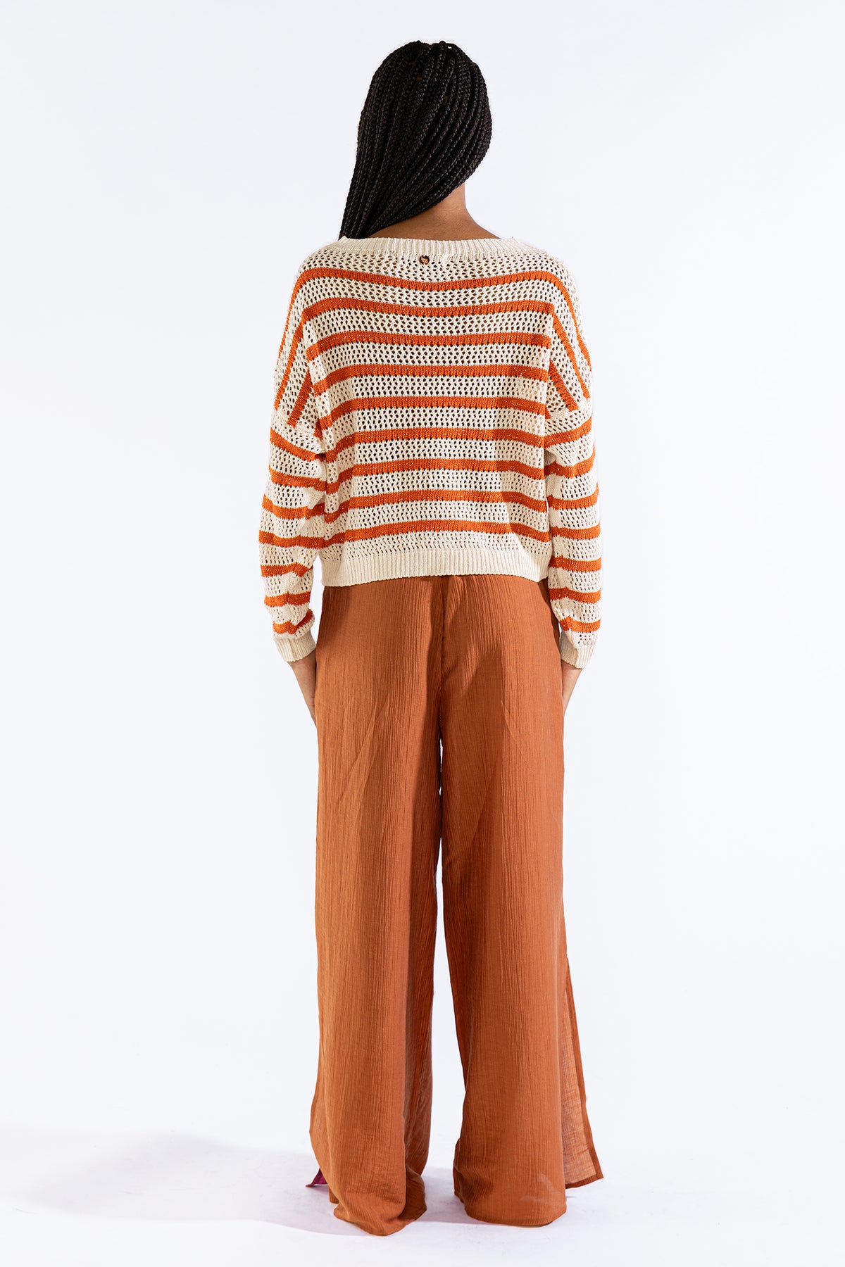 Mila Striped Sweater Terra Sweaters Polonio UY