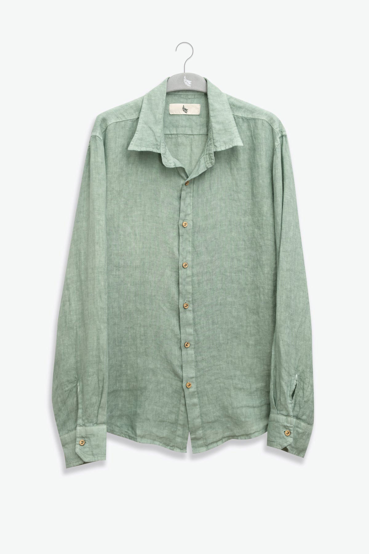 Camisa de Lino 100% Manga Larga Cardamomo Camisas Polonio UY