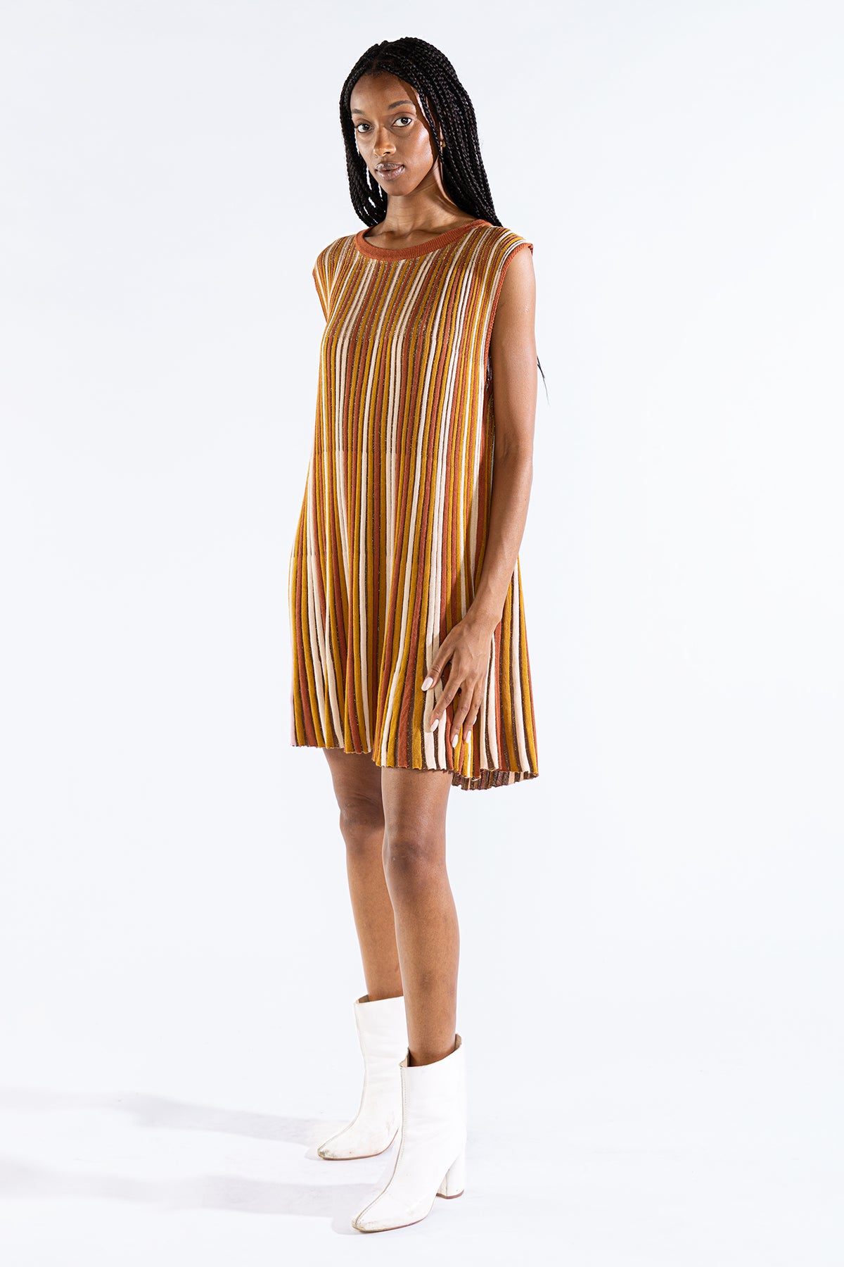 Vestido Striped Tee Tejido Coffee Vestidos y Monos Polonio UY