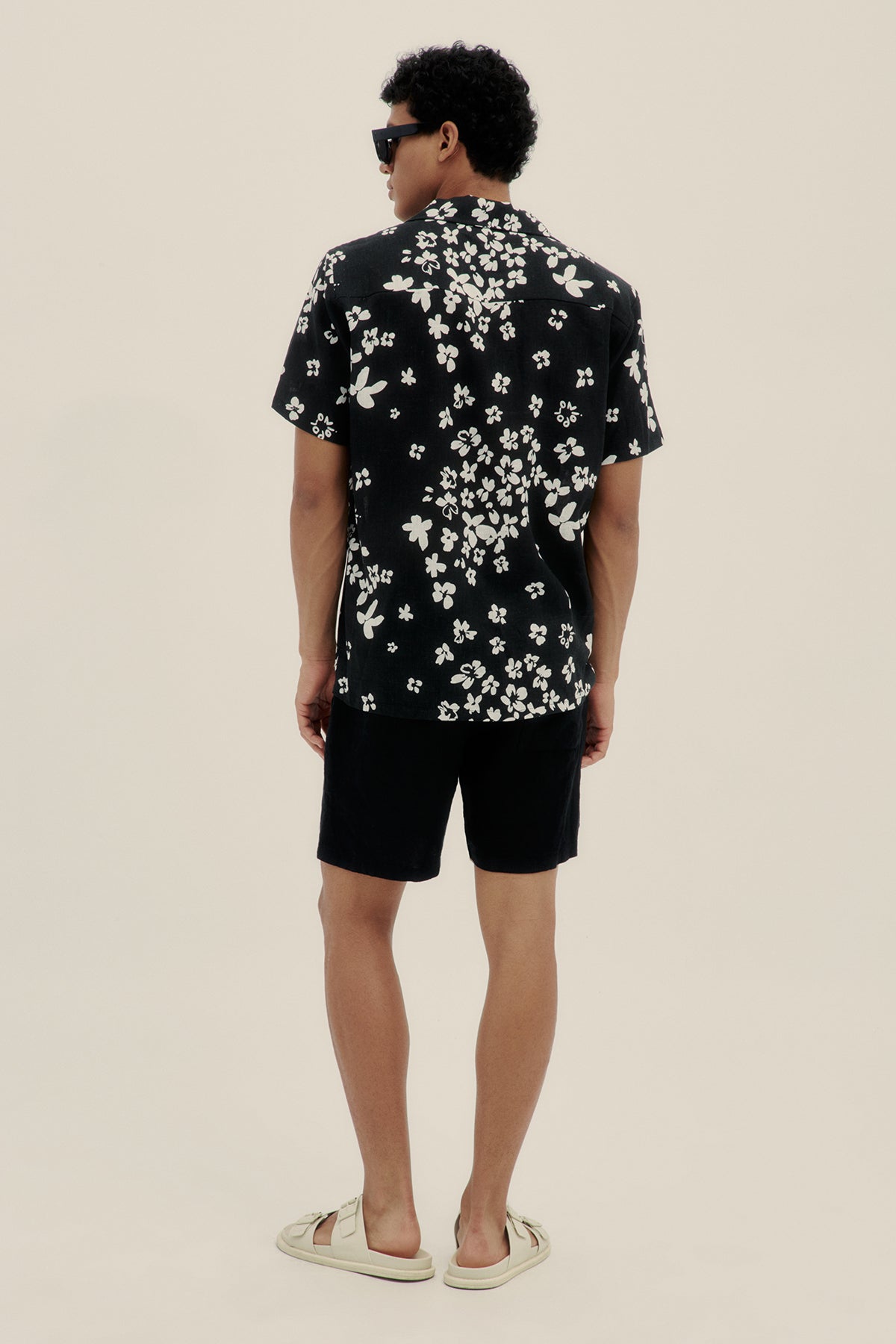 Short 100% Lino Premium Black Shorts Polonio UY