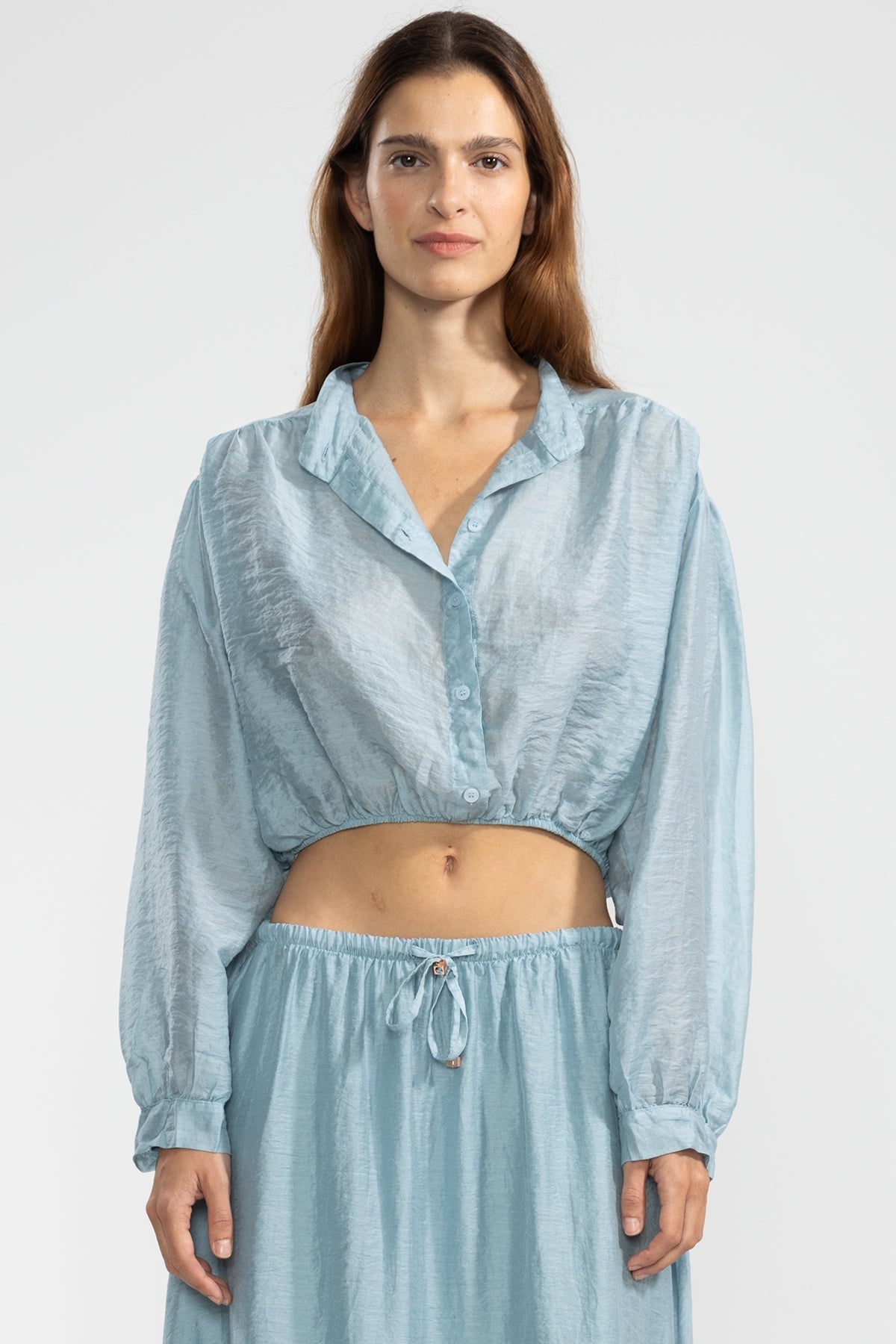 Camisa Abby Aqua - Polonio Uruguay