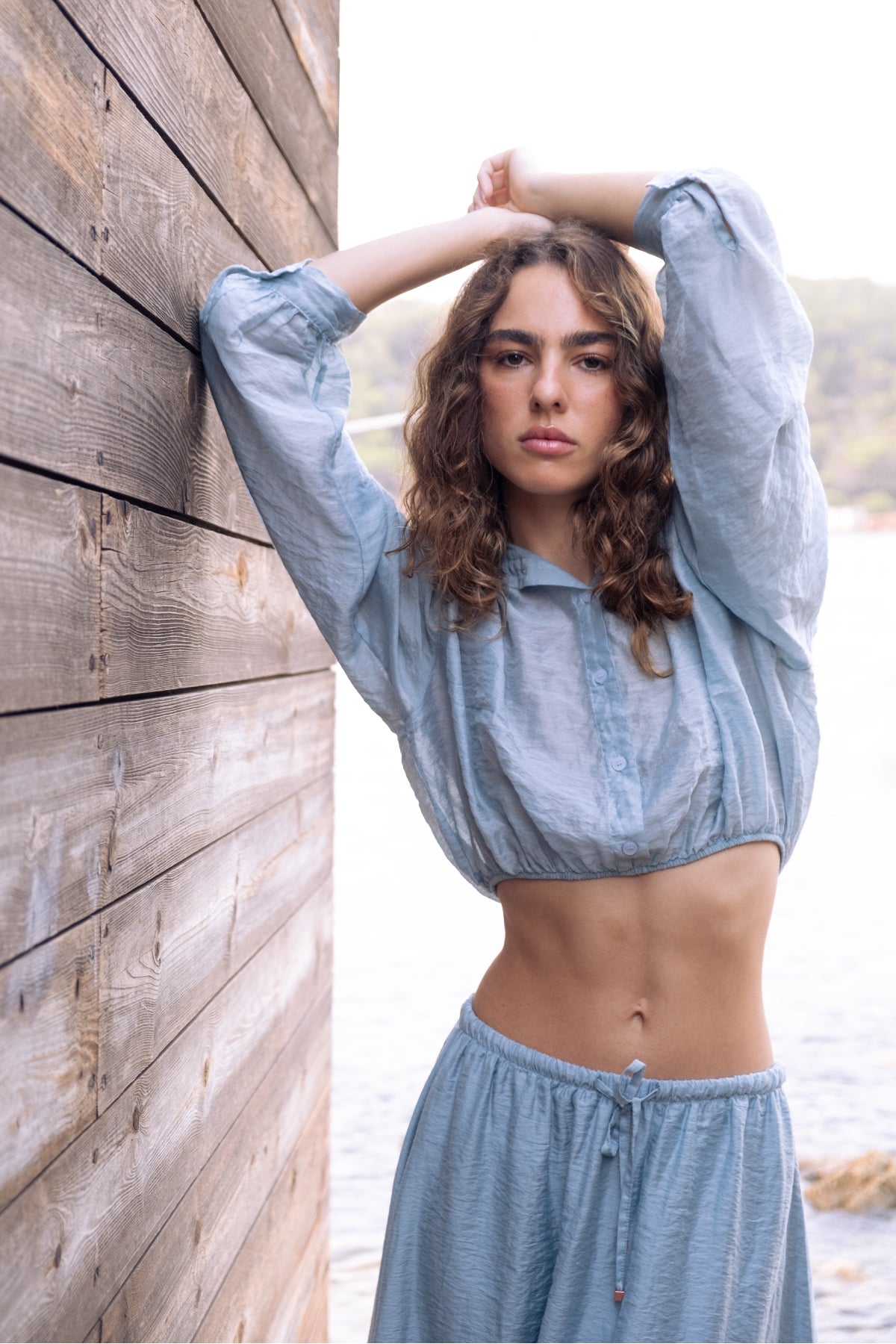 Camisa Abby Aqua - Polonio Uruguay