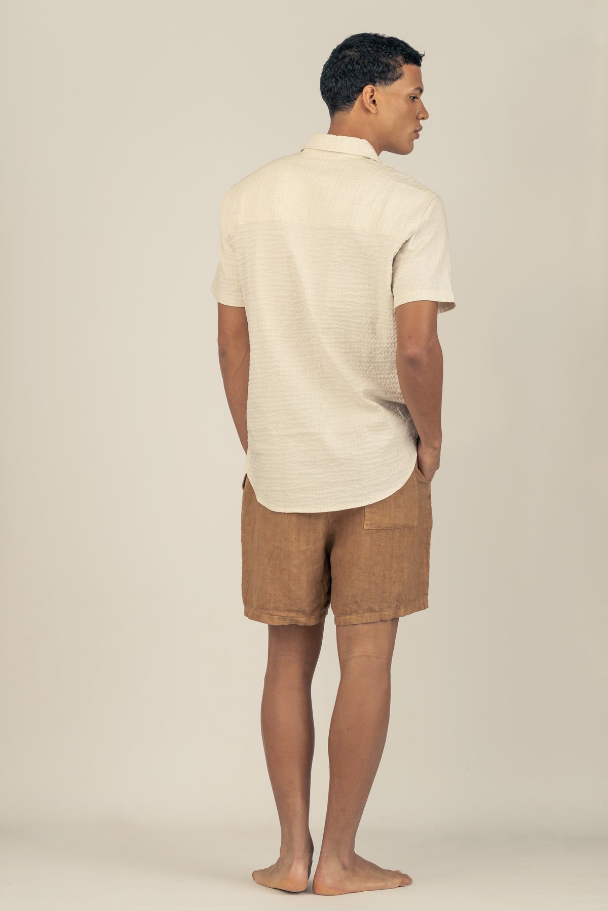 Camisa Manga Corta Fede Cream - Polonio Uruguay