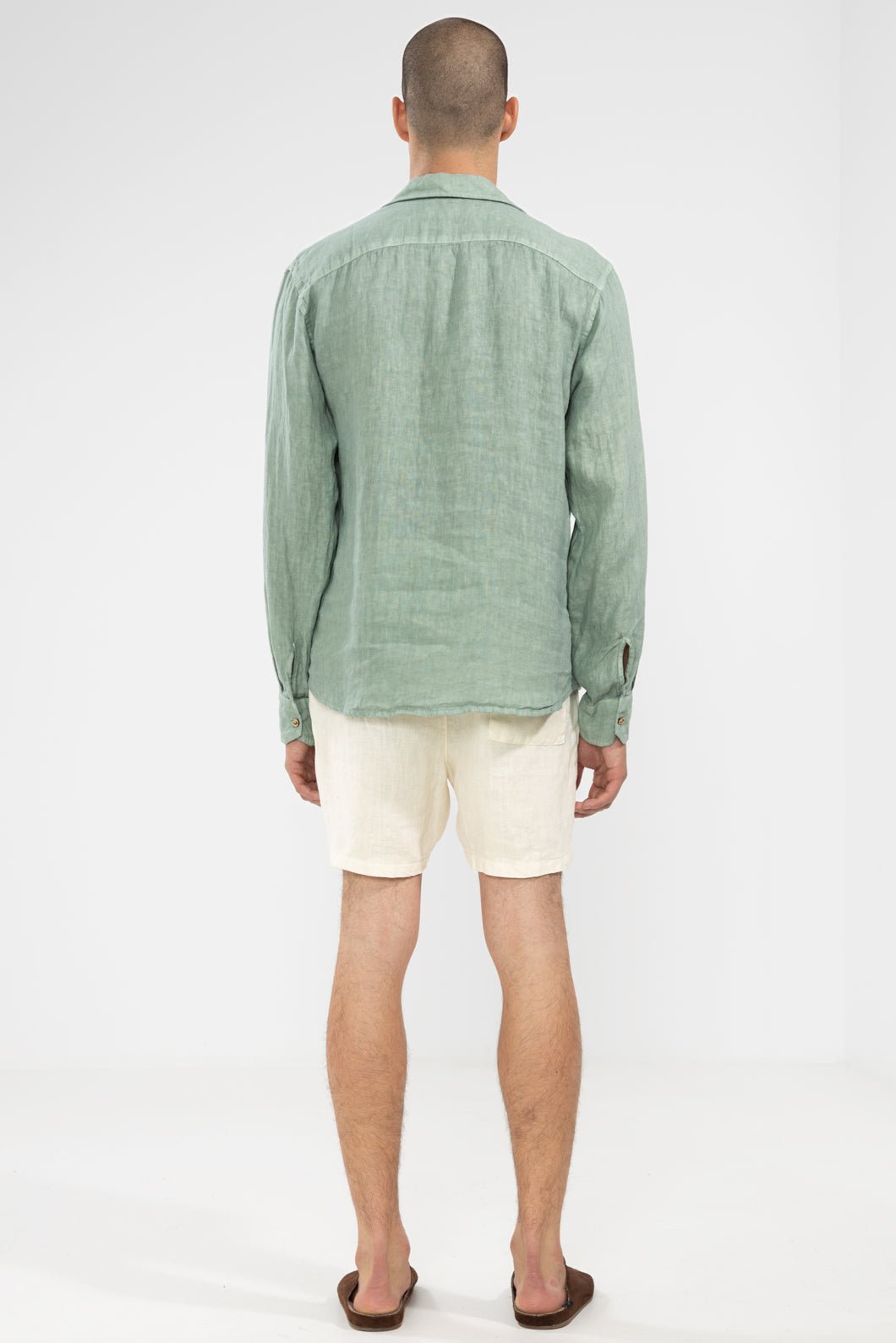 Camisa Manga Larga 100% Lino Cardamomo - Polonio Uruguay