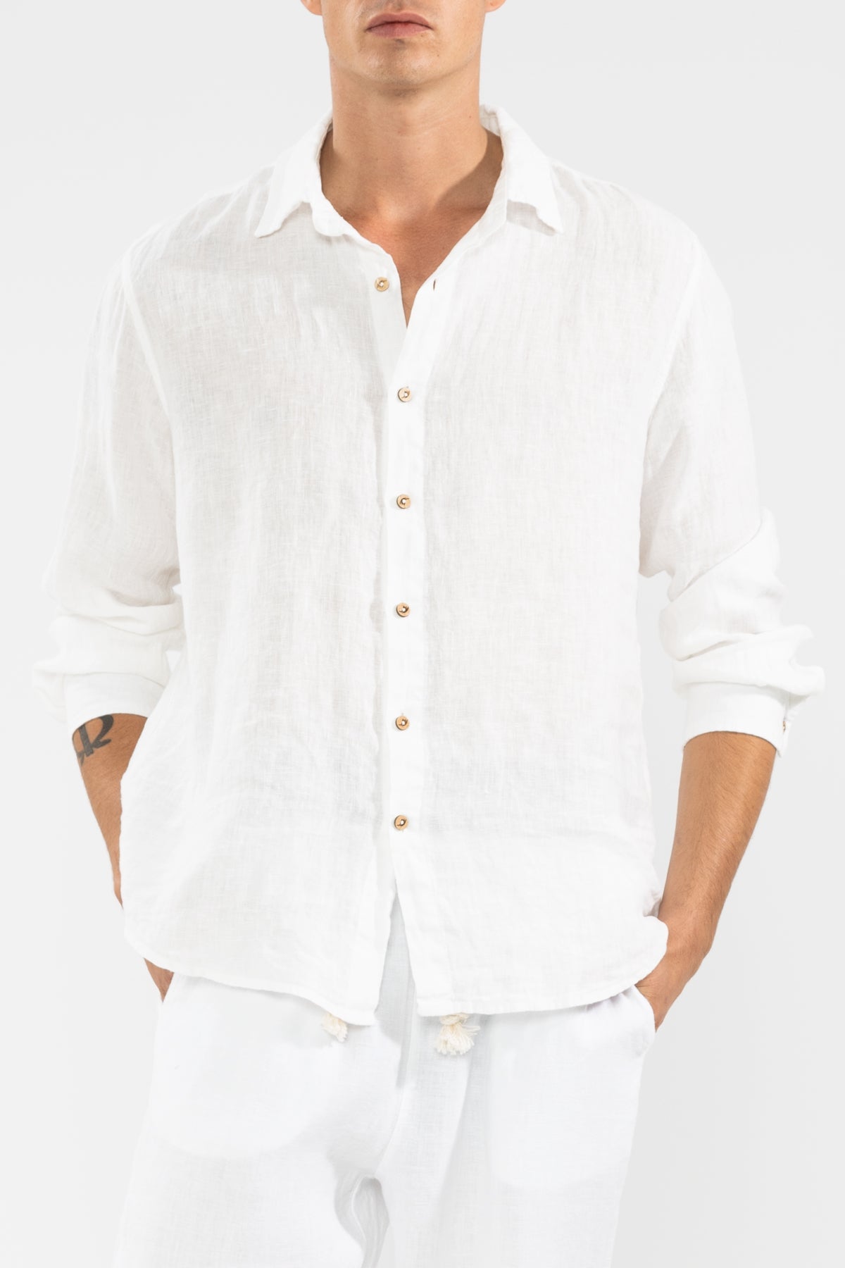 Camisa Manga Larga 100% Lino Casapueblo - Polonio Uruguay