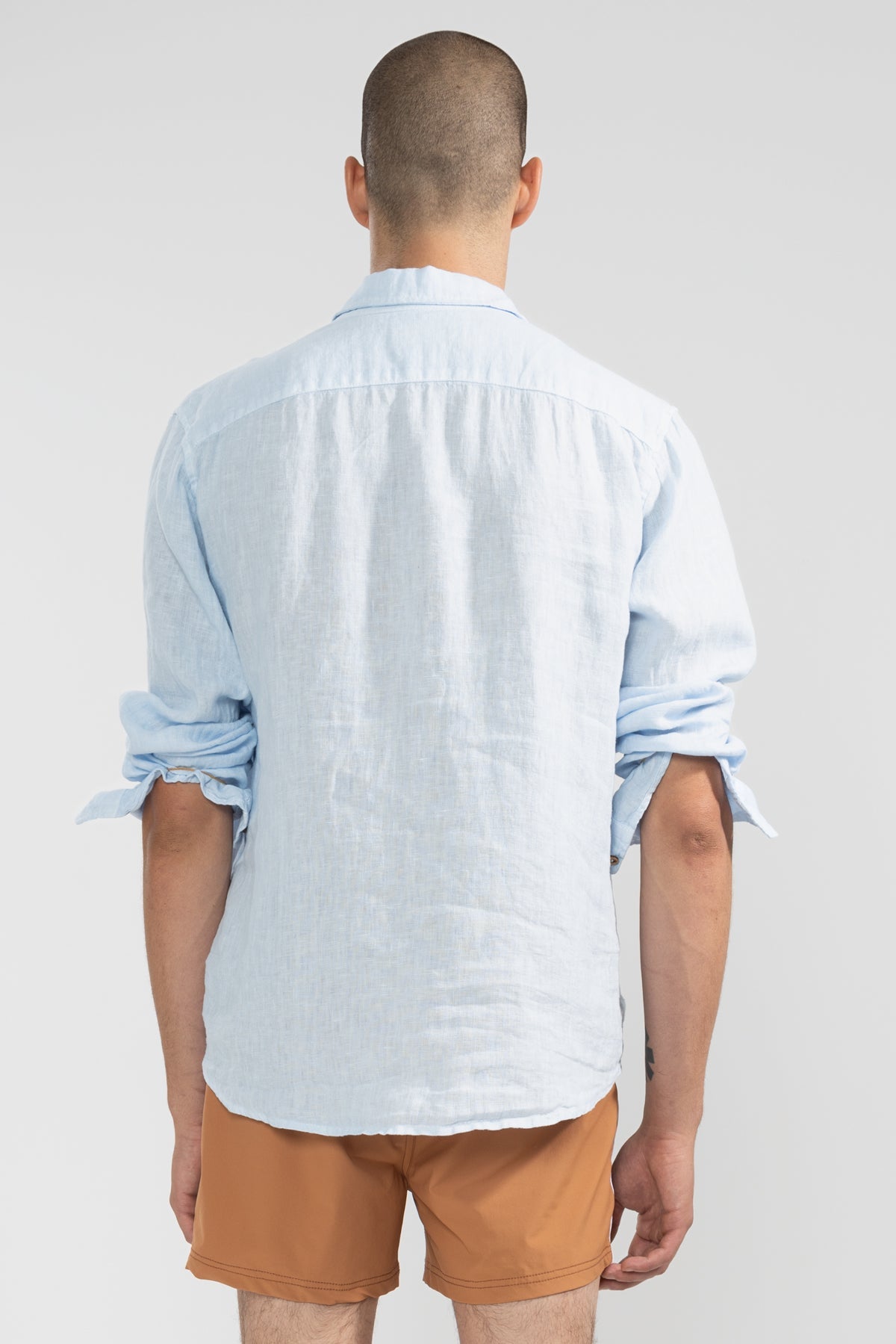 Camisa Manga Larga 100% Lino Cielo - Polonio Uruguay