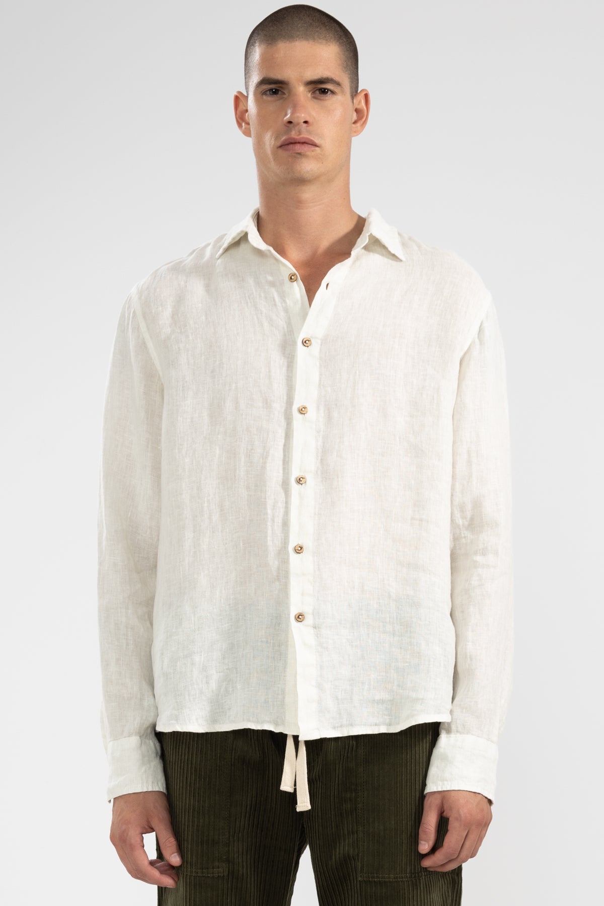 Camisa Manga Larga 100% Lino Oyster - Polonio Uruguay