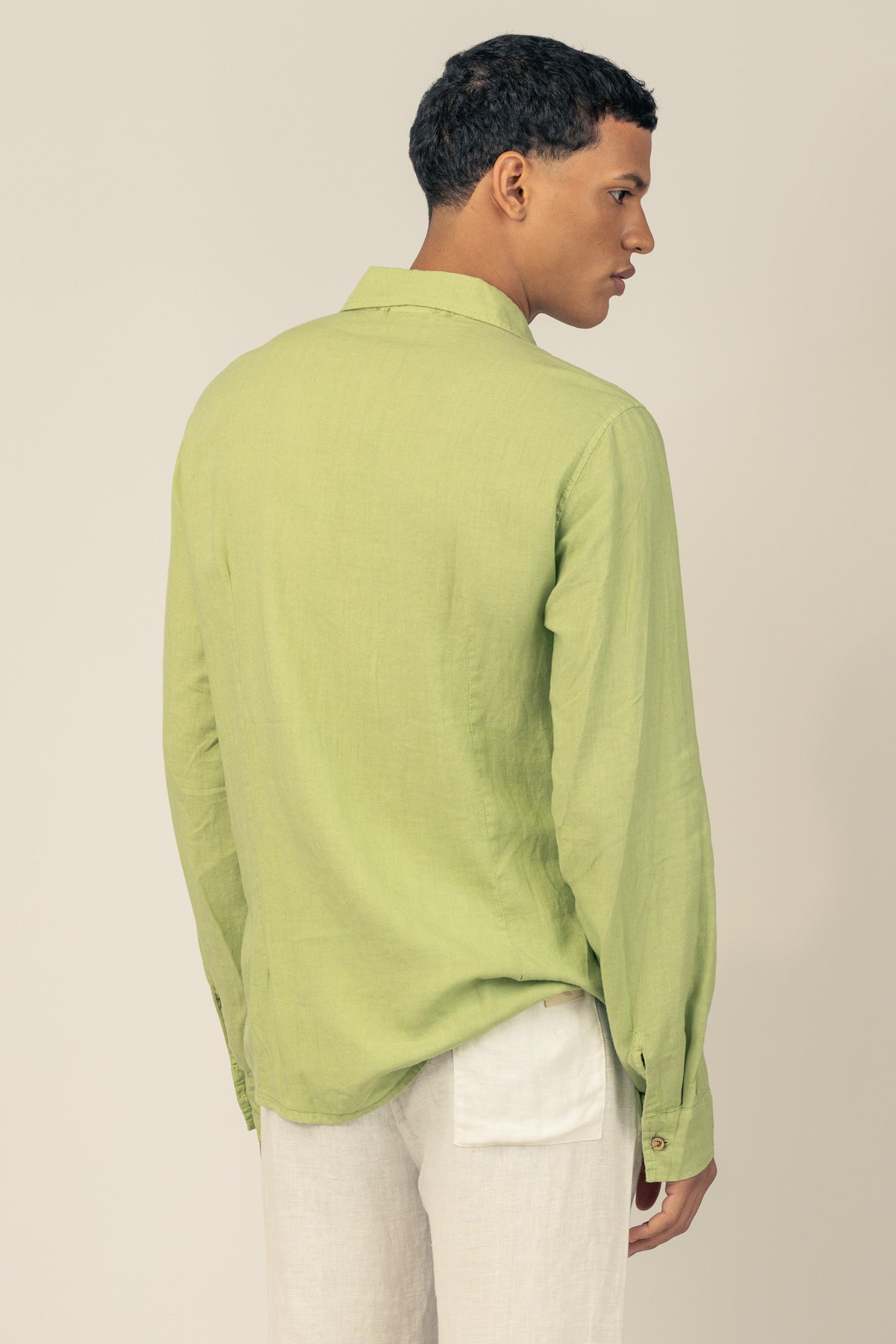 Camisa Manga Larga de Lino Avocado - Polonio Uruguay