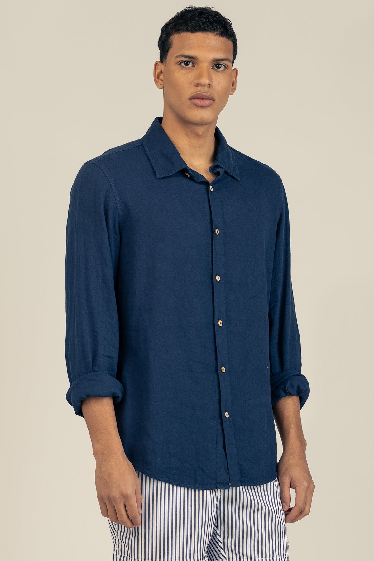 Camisa Manga Larga de Lino Oceano - Polonio Uruguay