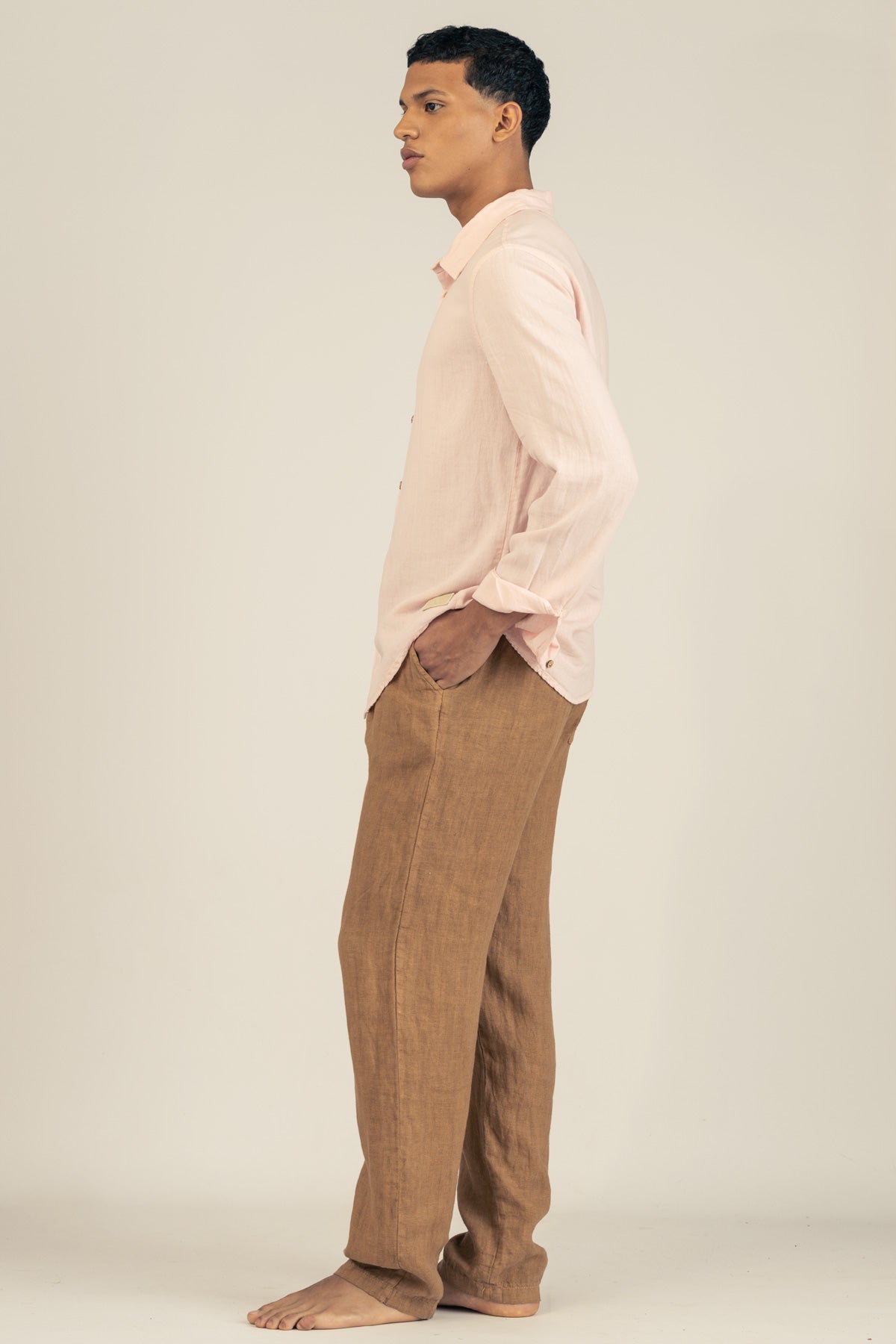 Camisa Manga Larga de Lino Rose - Polonio Uruguay