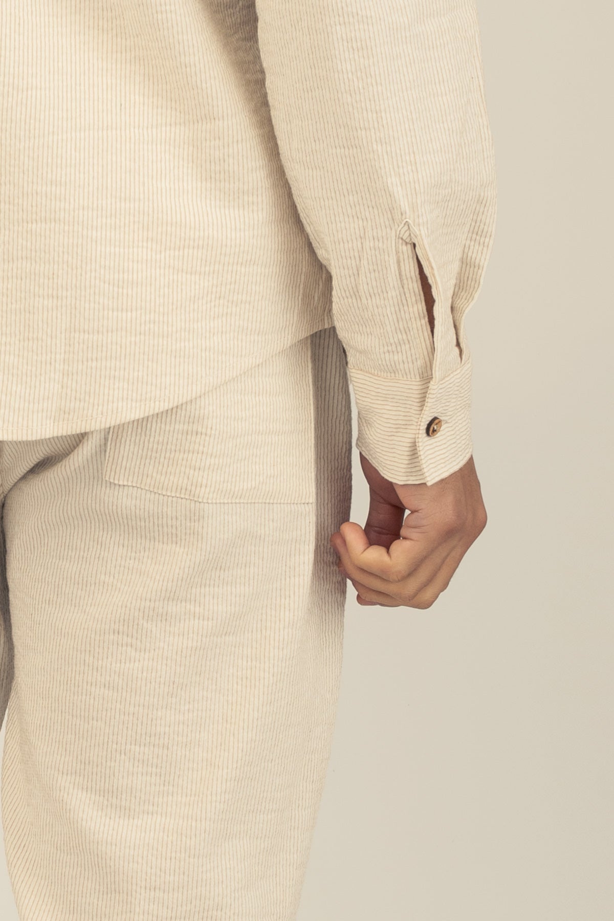 Camisa Manga Larga Fede Beige - Polonio Uruguay