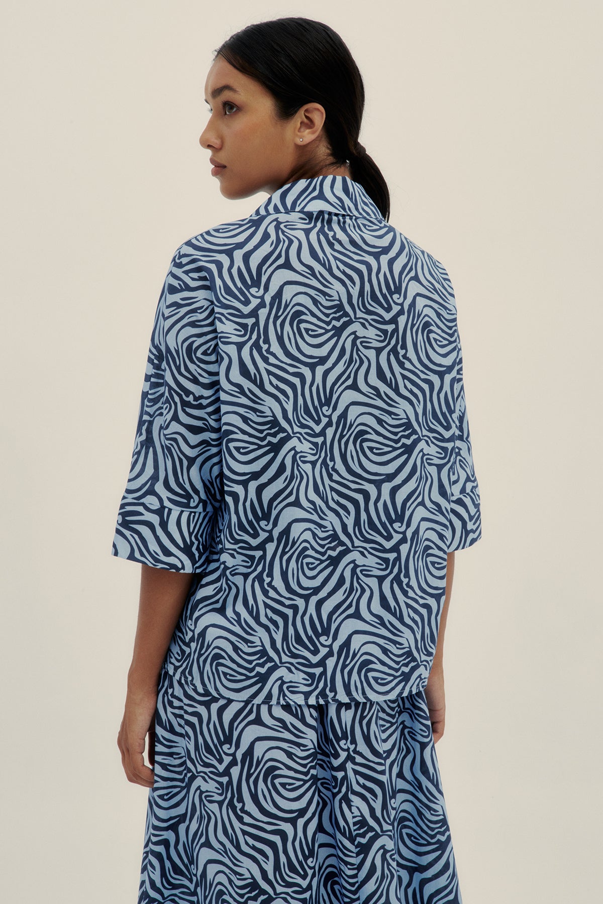 Camisa Sol Zebra Azul - Polonio Uruguay