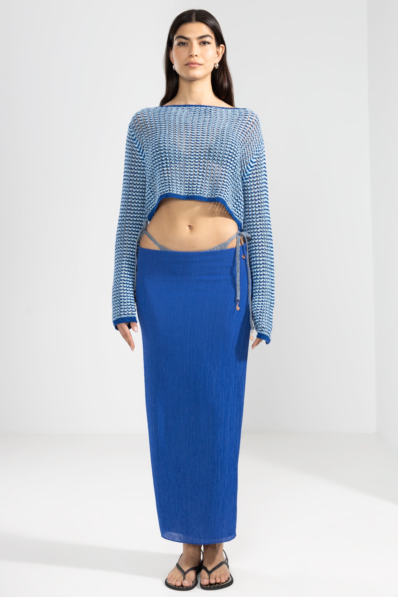 Crop Sweater Azul - Polonio Uruguay