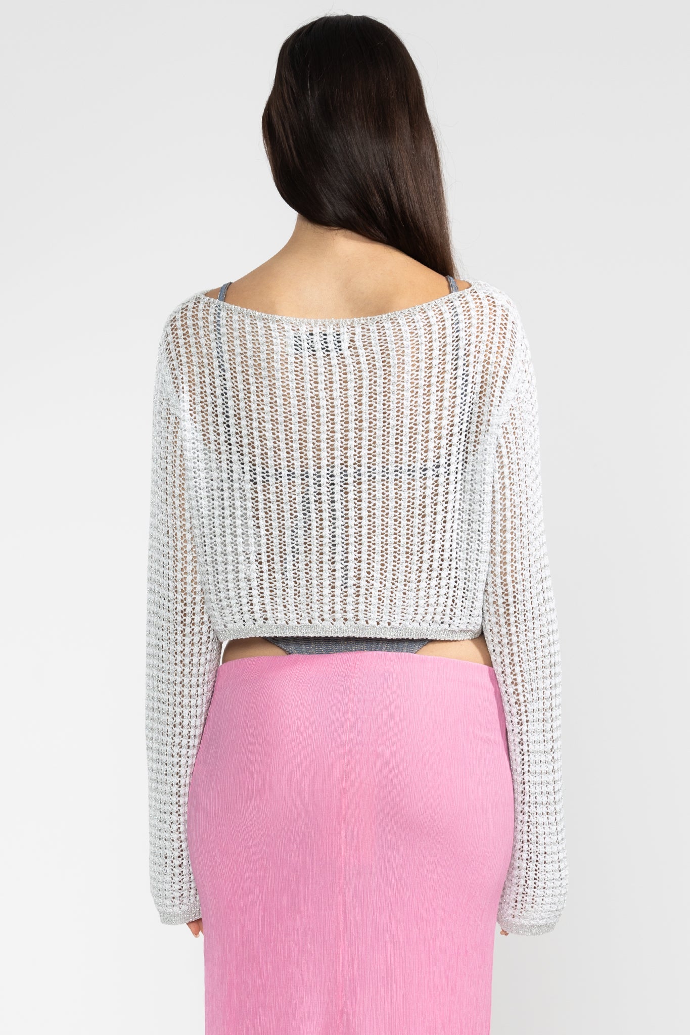 Crop Sweater Silver - Polonio Uruguay