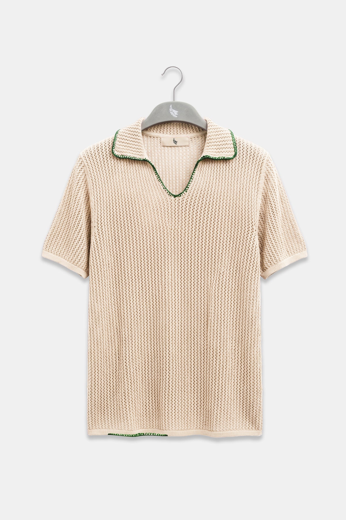 Embroidered Polo Shirt Cream Camisas Polonio UY