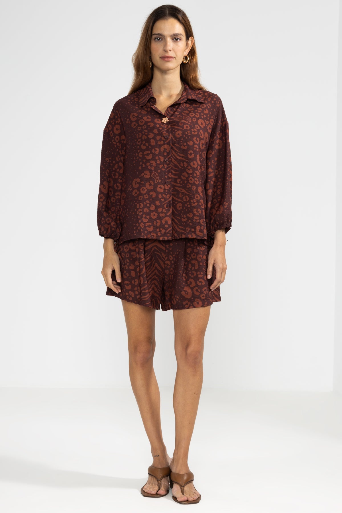 Flo Shorts Feline Chocolate - Polonio Uruguay