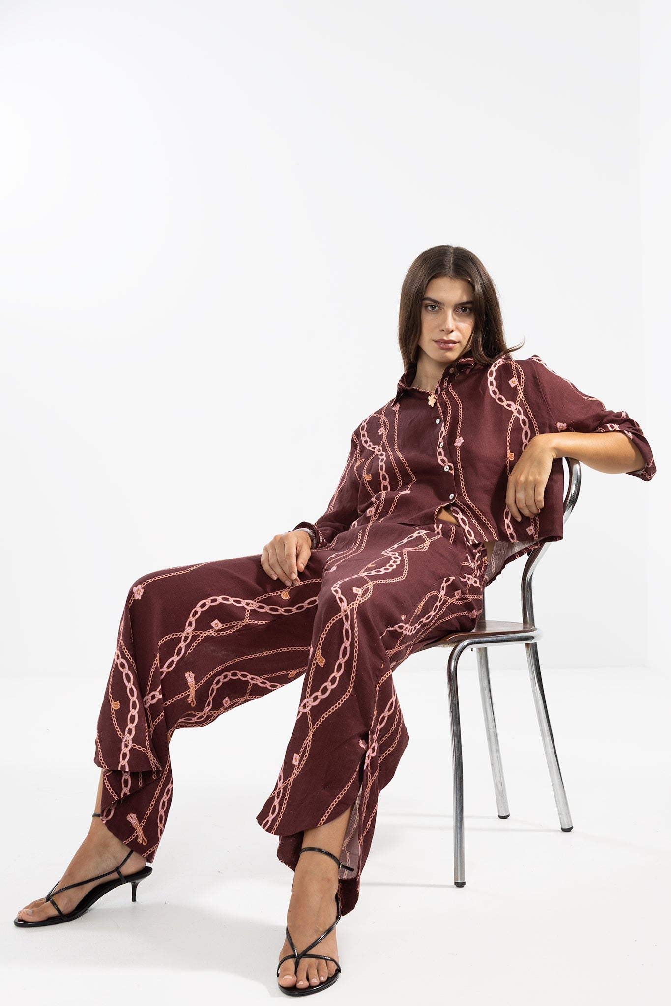 Lara Shirt Chain Gang Merlot - Polonio Uruguay