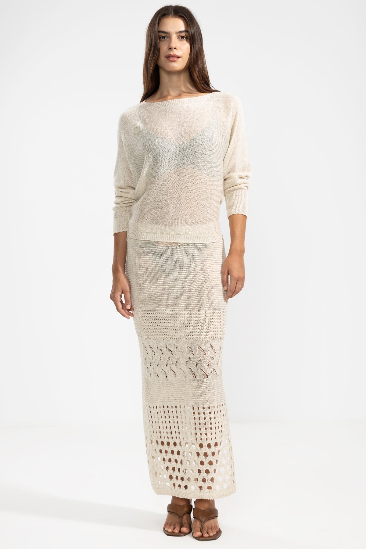 Lu Skirt Cream - Polonio Uruguay