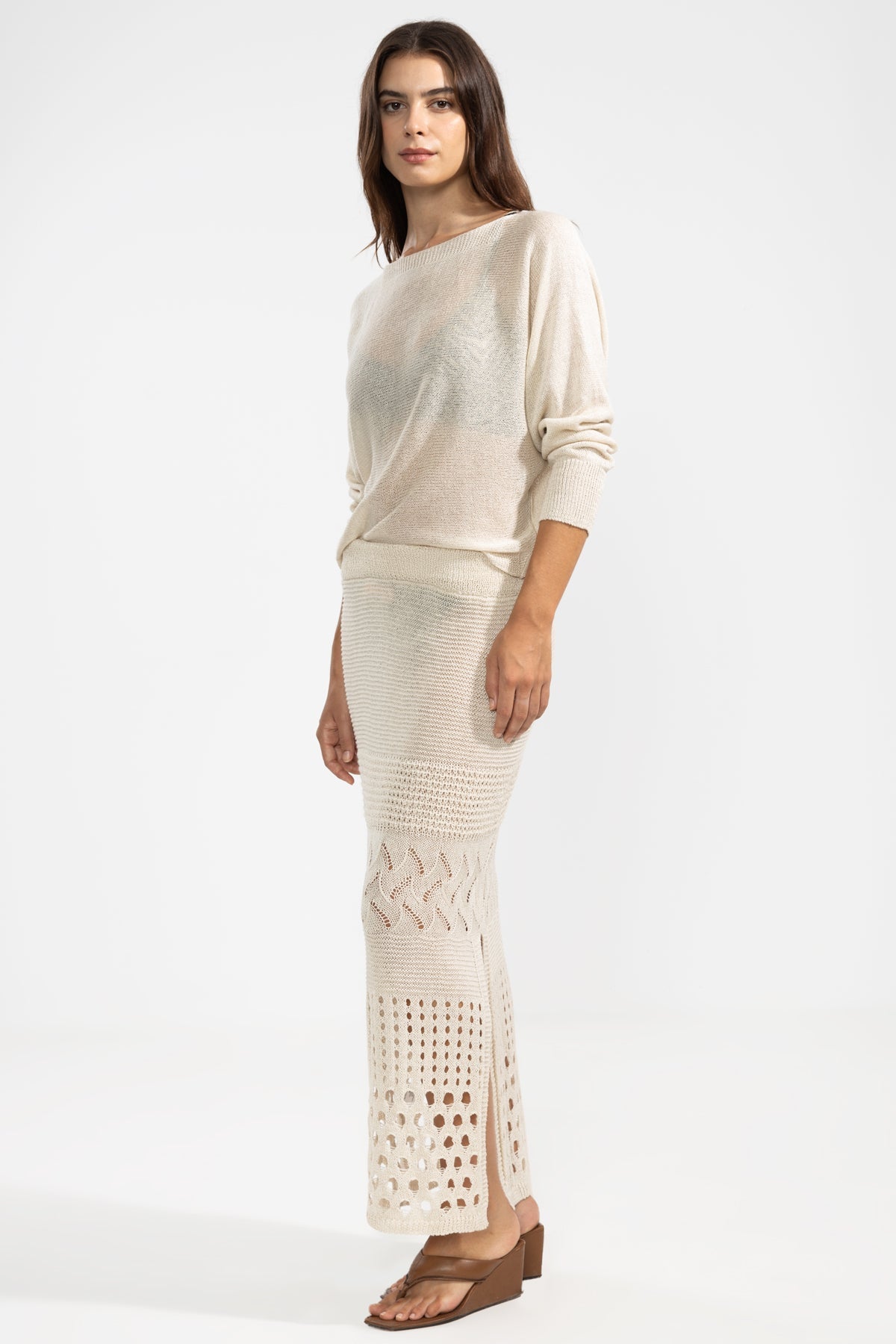 Lu Skirt Cream - Polonio Uruguay