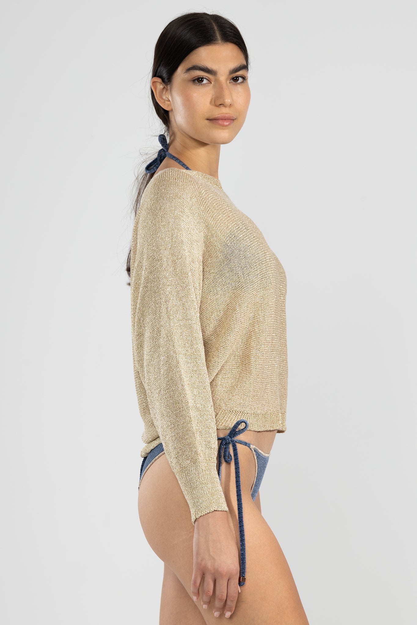 Lu Tiger Sweater Lurex Oro - Polonio Uruguay