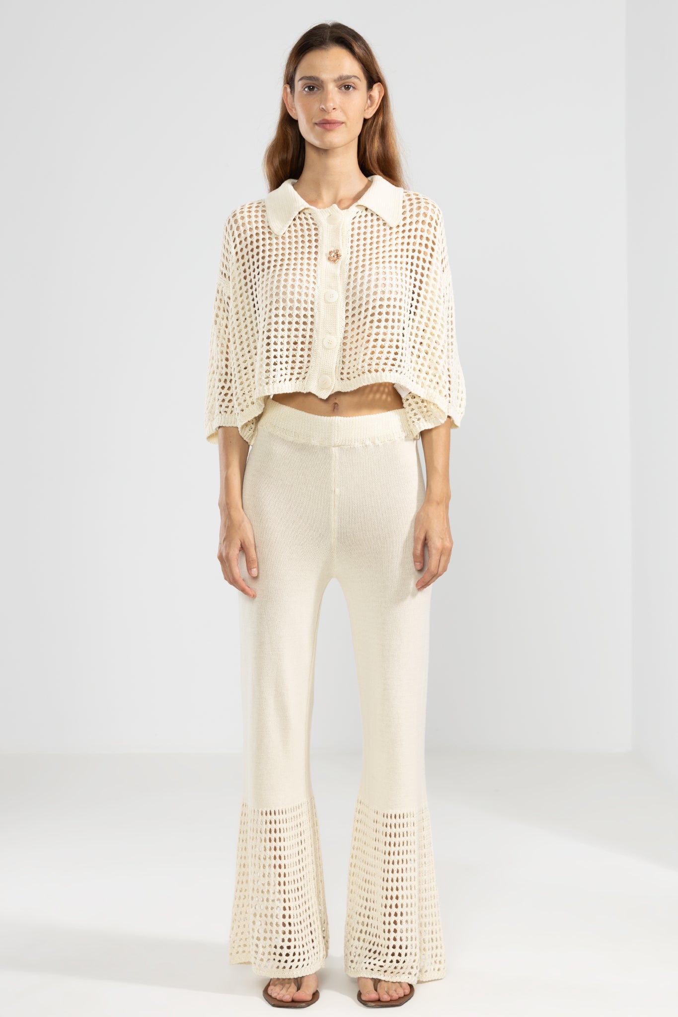 Mica Knit Shirt Cream - Polonio Uruguay