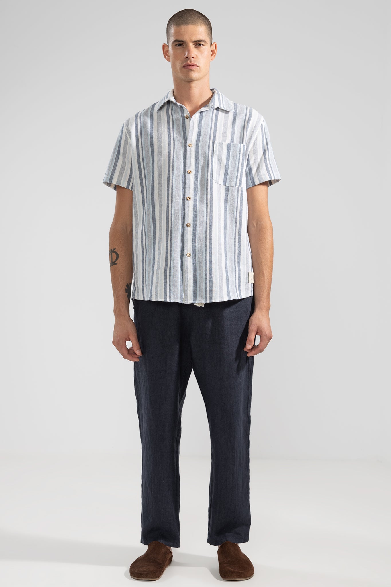 Pantalón De Lino Premium Navy - Polonio Uruguay