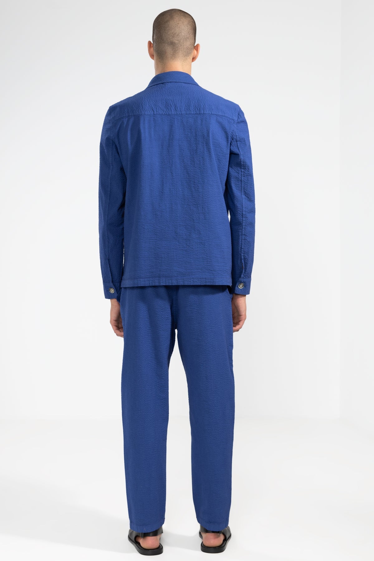 Pantalón Seersucker Azul - Polonio Uruguay