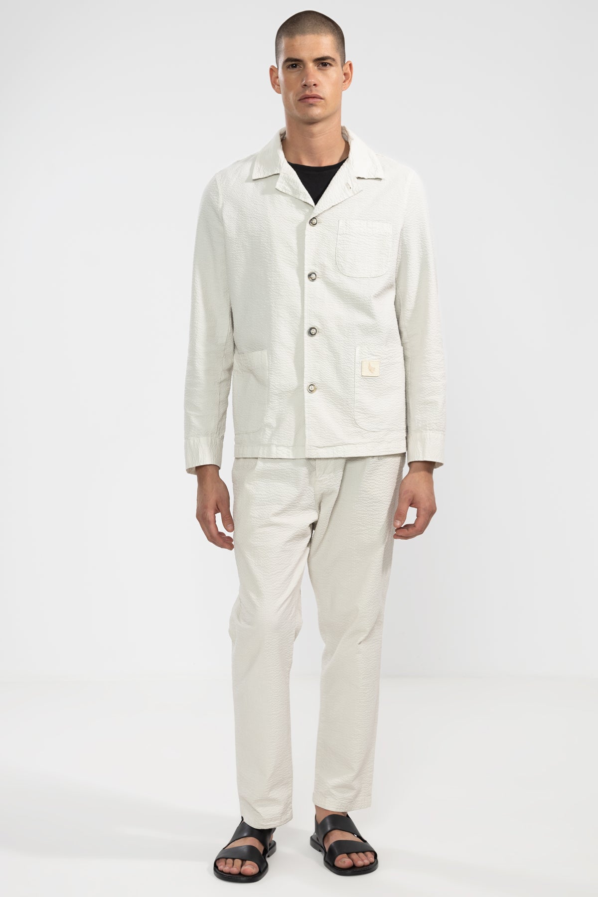 Pantalón Seersucker Oyster - Polonio Uruguay