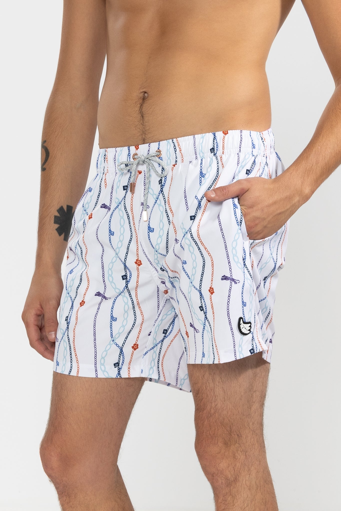 Short de Baño Chain Gang Classic White - Polonio Uruguay