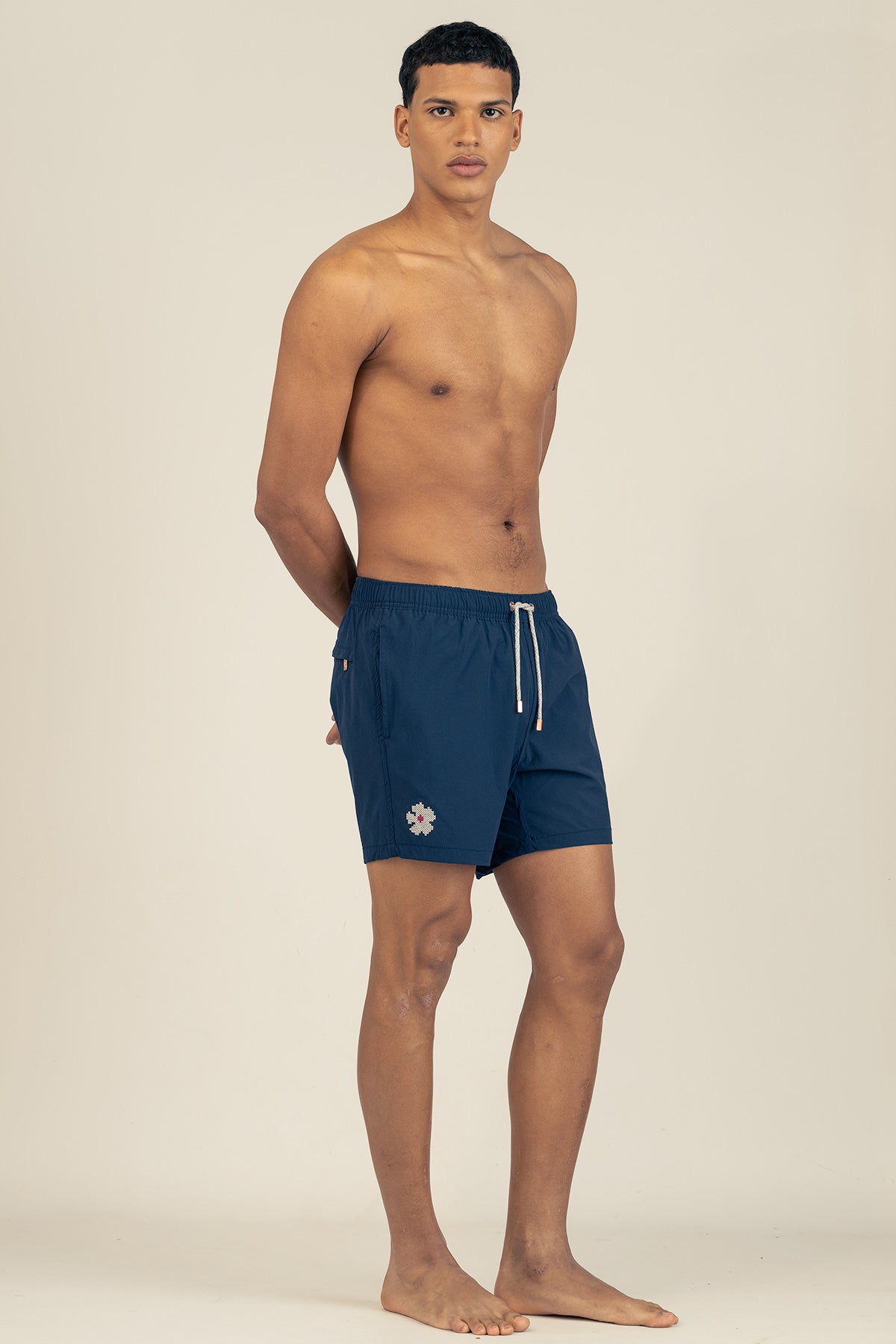 Short de Baño Classic Bordado Blue - Polonio Uruguay