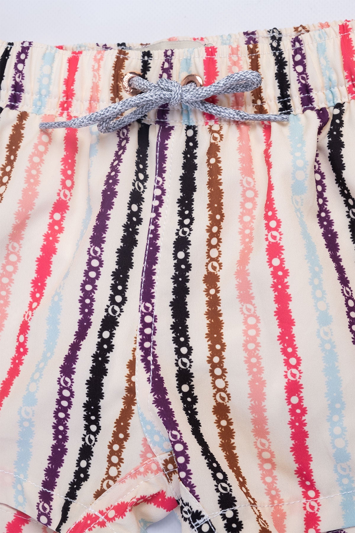 Short de Baño Niño Floral Stripe Cream - Polonio Uruguay