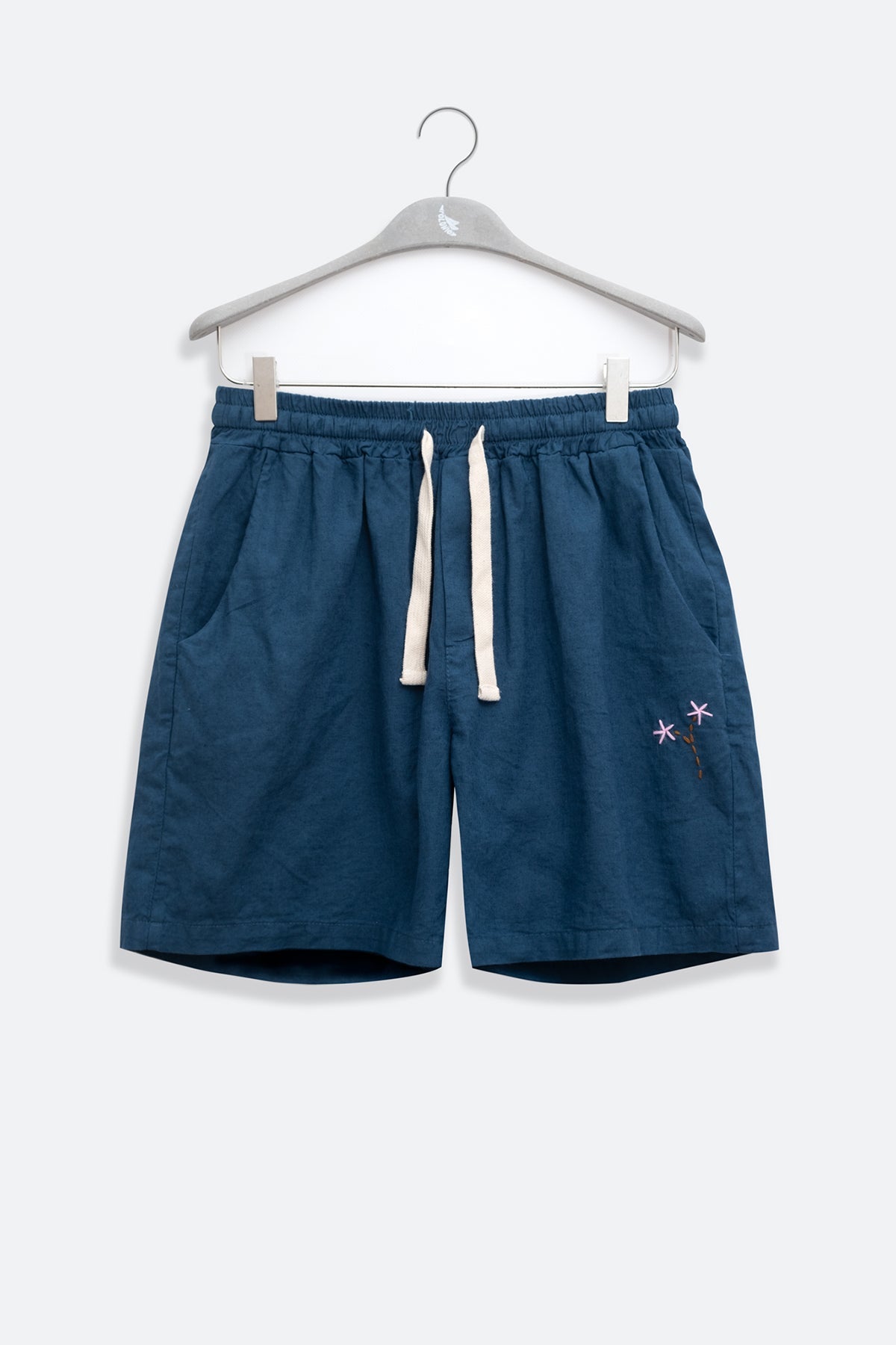 Short de Lino Floral Blue - Polonio Uruguay