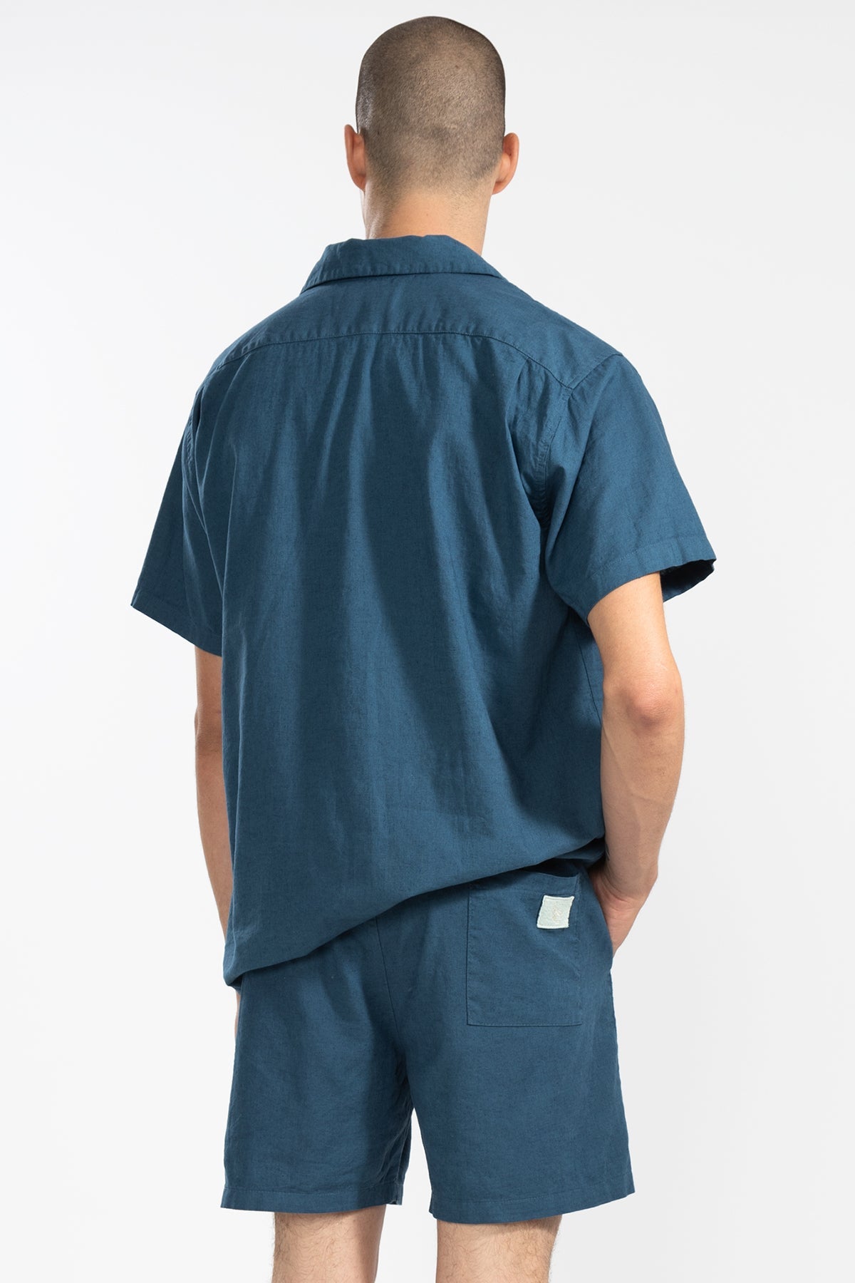 Short de Lino Floral Blue - Polonio Uruguay