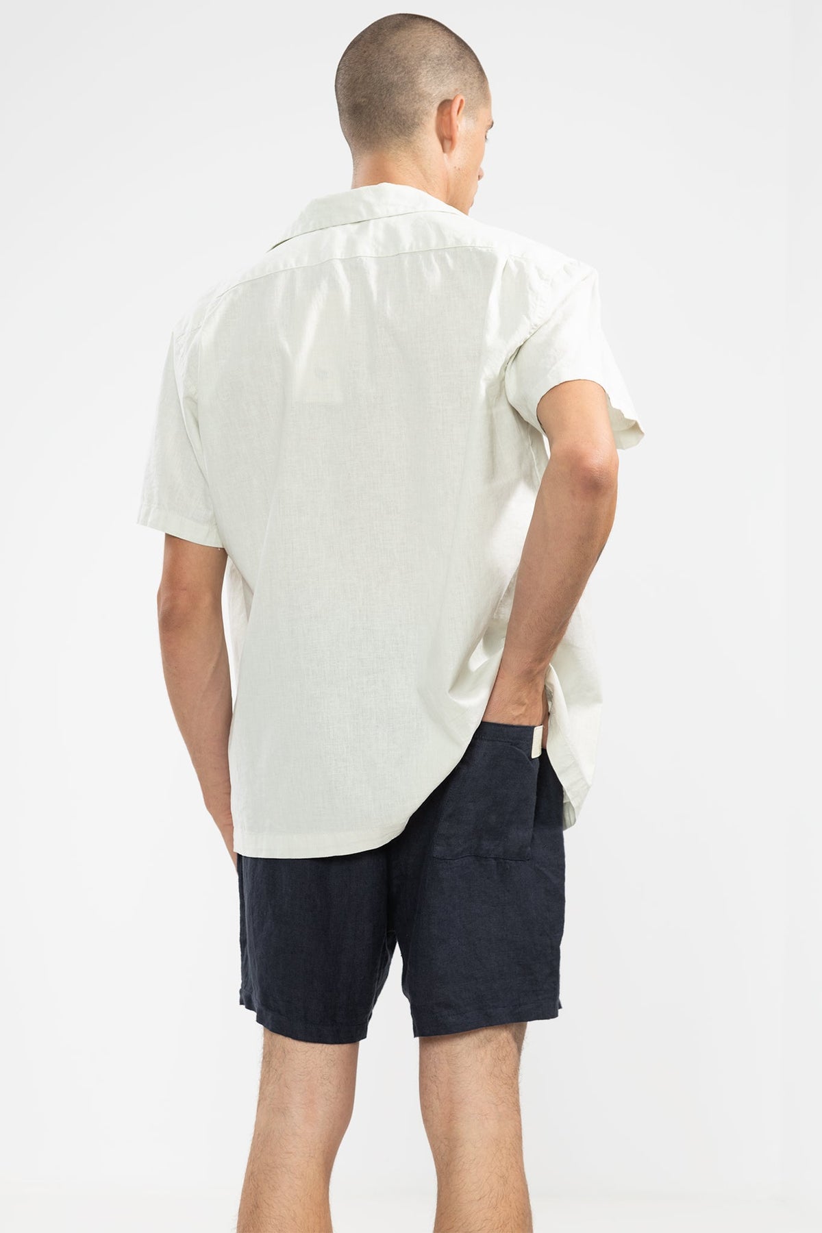 Short 100% Lino Premium Navy Shorts Polonio UY