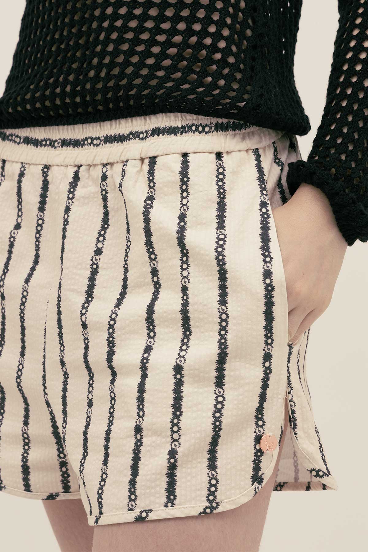 Short Michu Floral Stripe - Polonio Uruguay