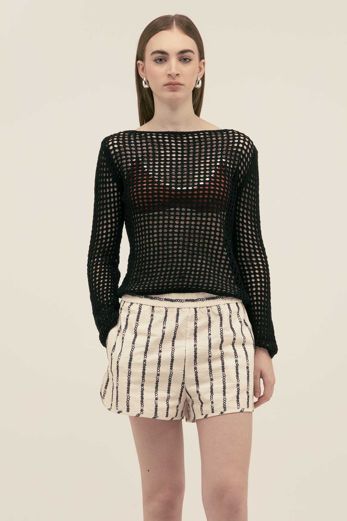 Short Michu Floral Stripe - Polonio Uruguay