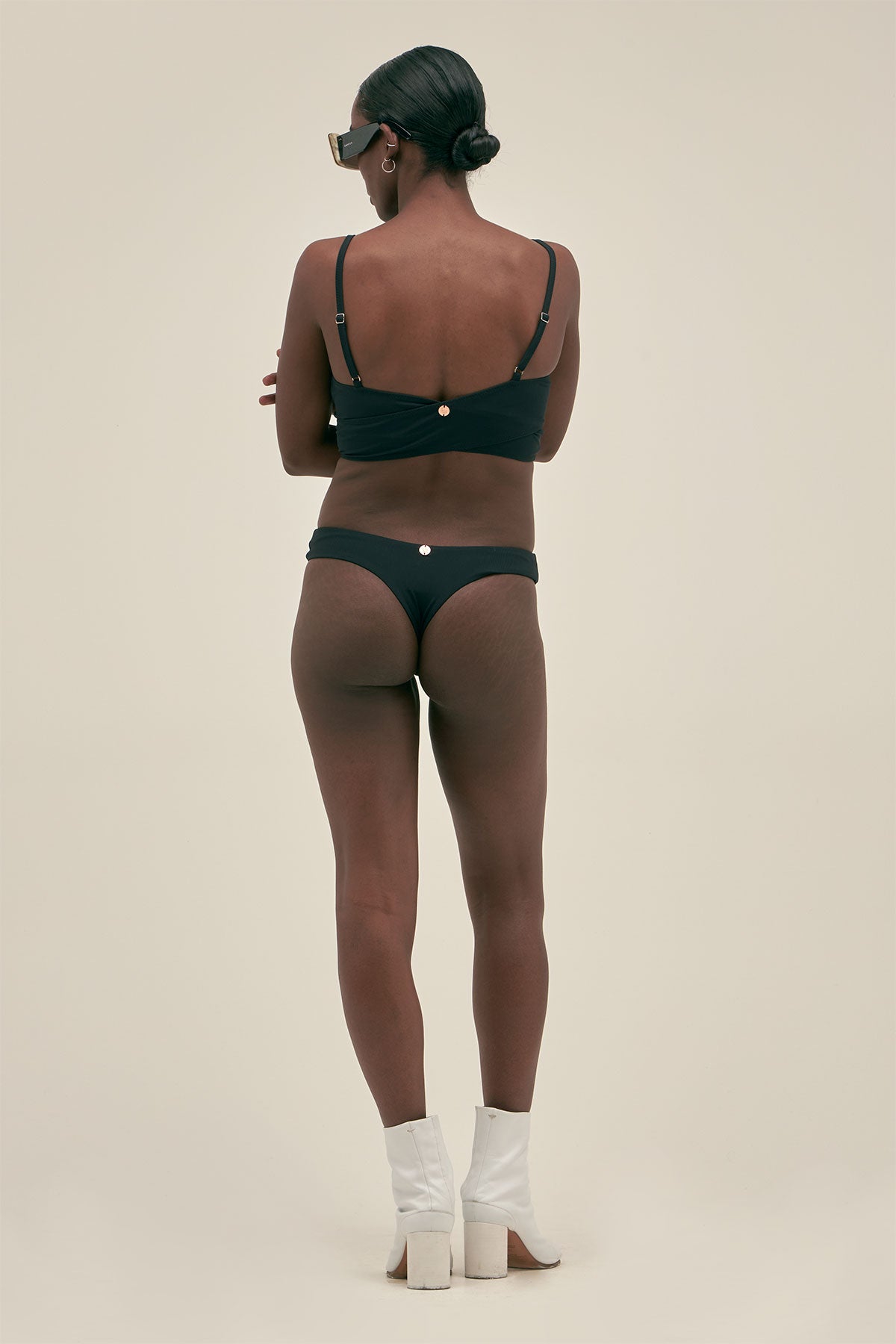 Top Bikini Cruzado Rib Negro - Polonio Uruguay