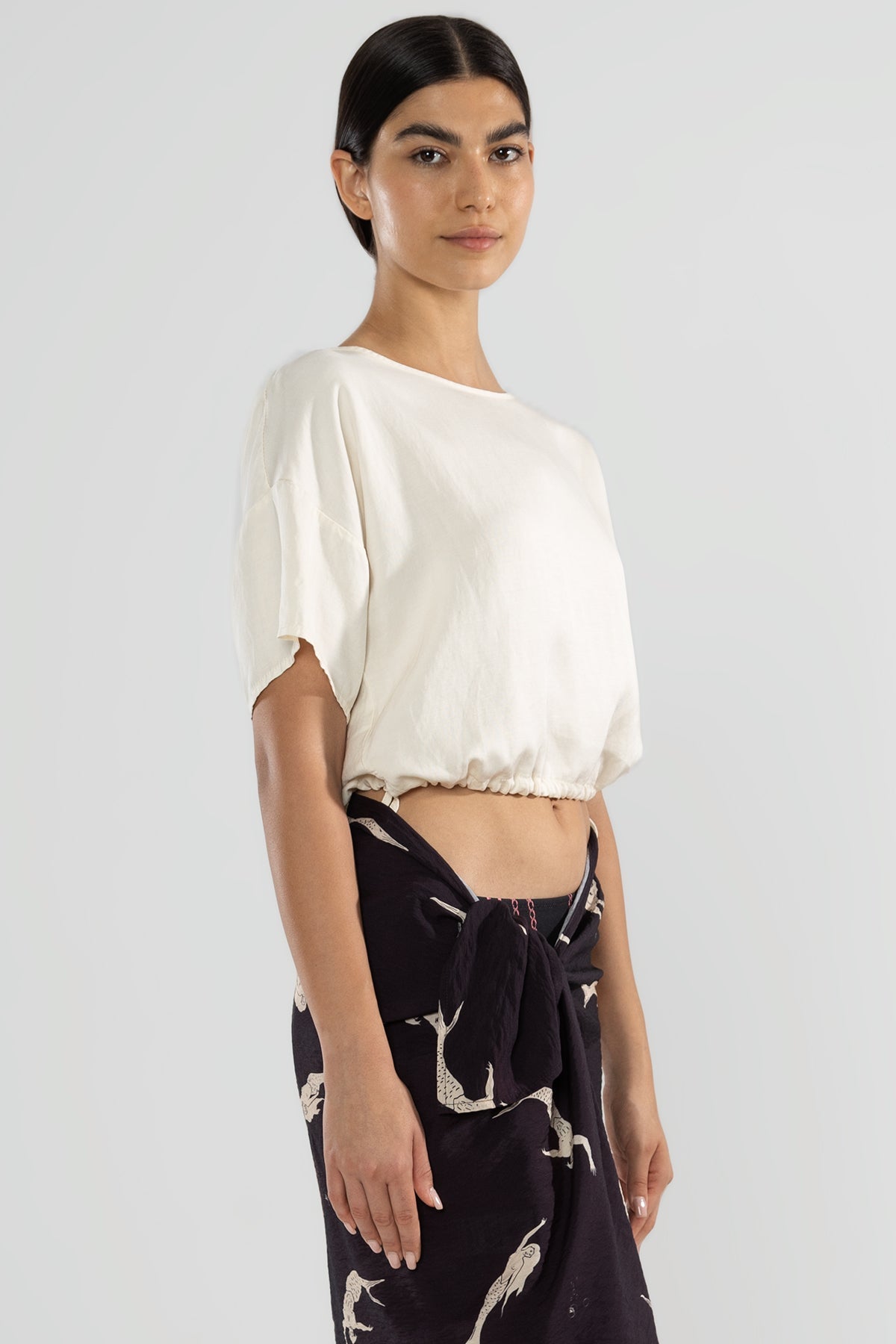 Top Manga Corta Crema - Polonio Uruguay