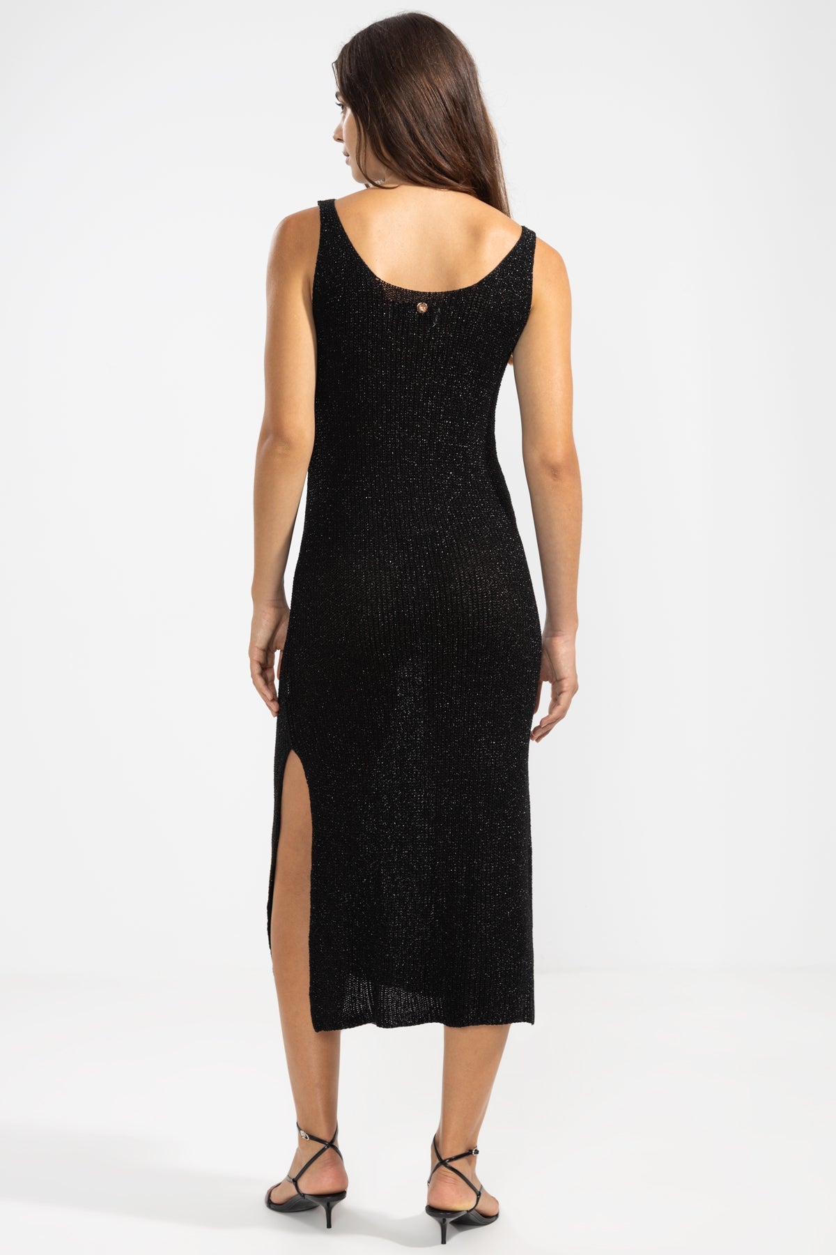 Vestido Eli Lurex Negro - Polonio Uruguay