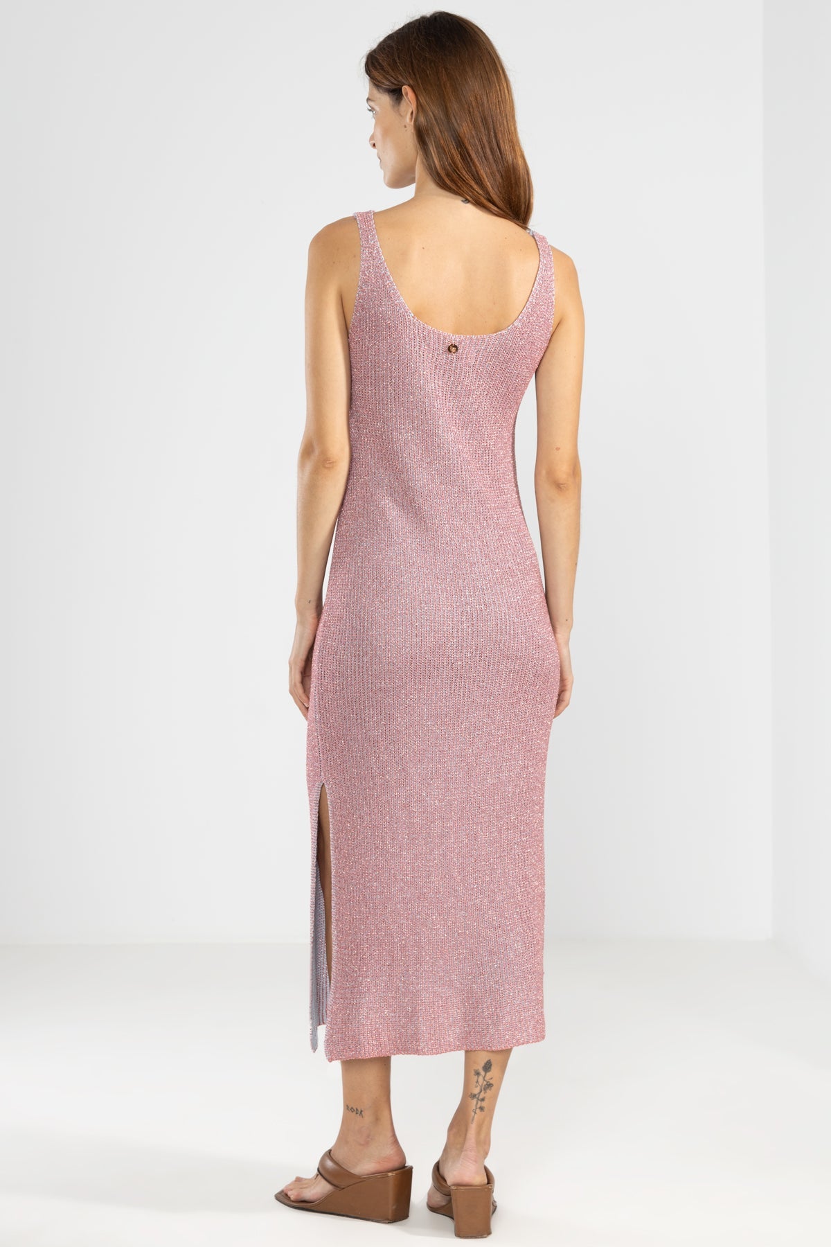 Vestido Eli Lurex Rosa - Polonio Uruguay