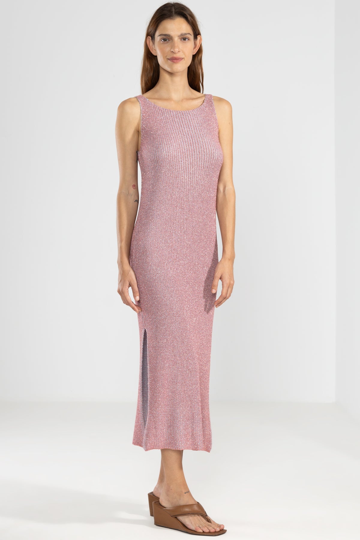 Vestido Eli Lurex Rosa - Polonio Uruguay